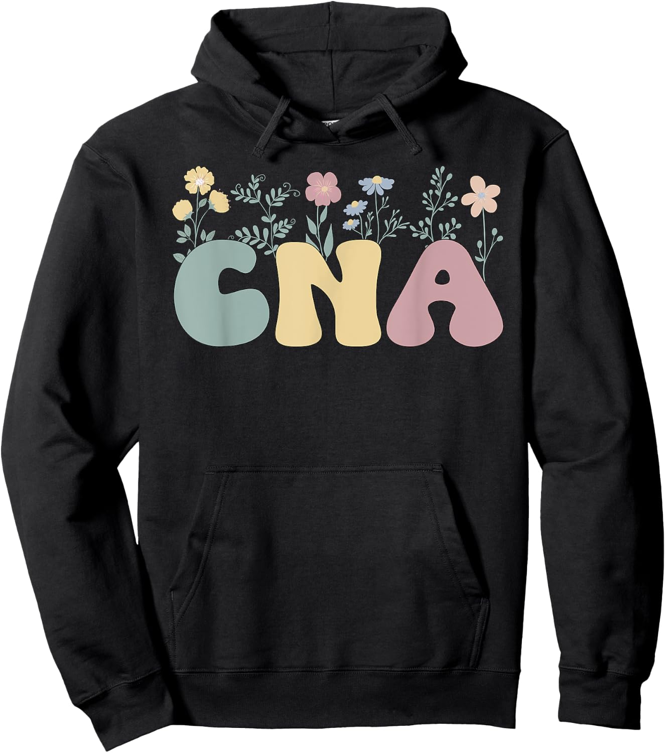 Groovy Certified Nursing Assistant Flowers CNA Hoodie - Hoodie | Black