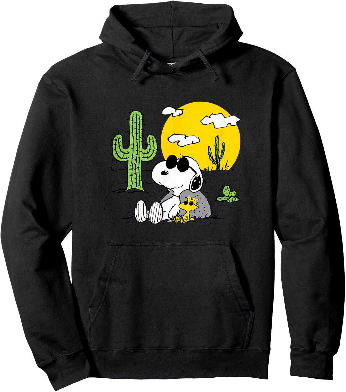 Peanuts - Summer - Snoopy & Woodstock Desert Hoodie - Hoodie | Black