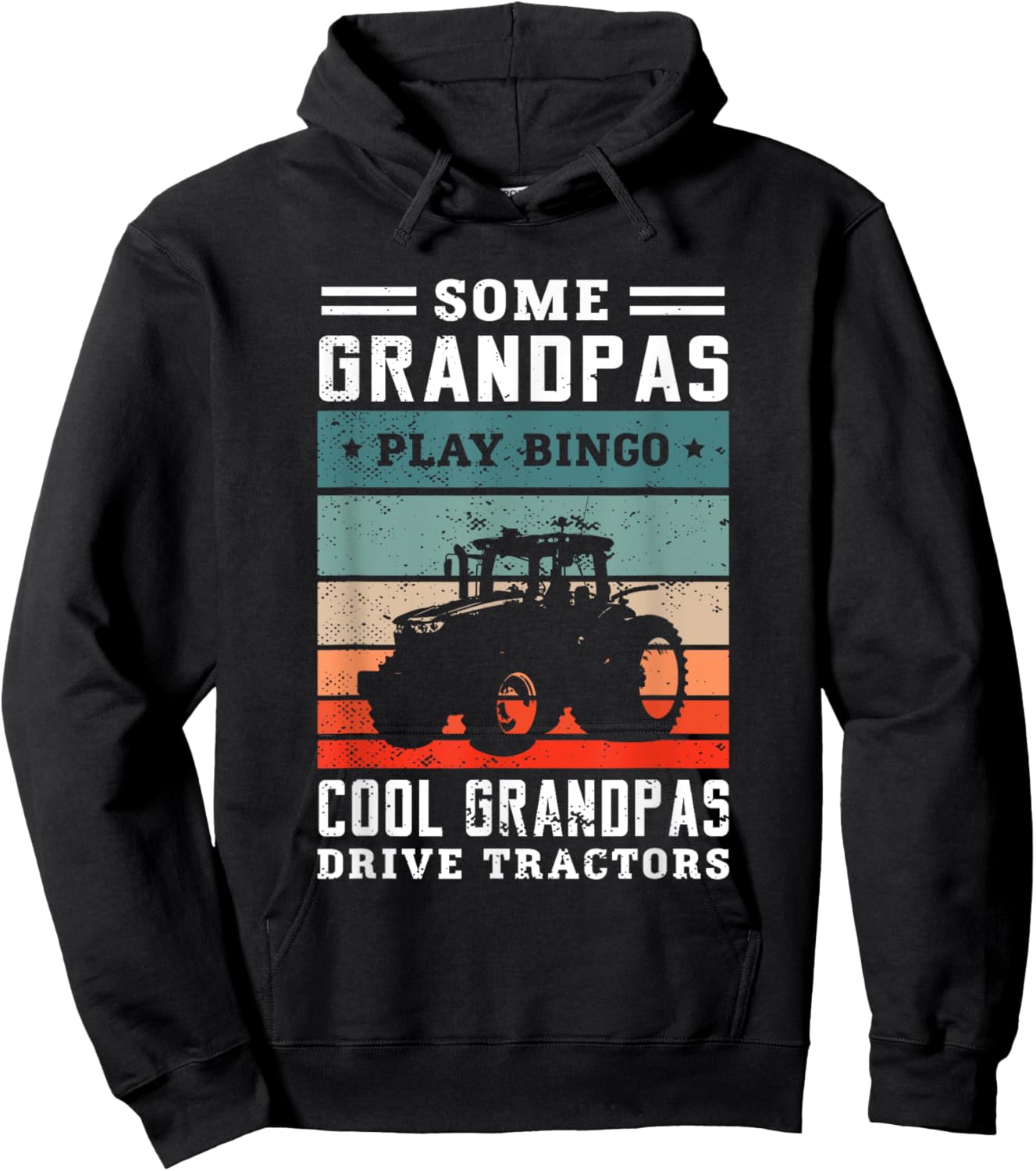 Some grandpas play bingo cool grandpas drive tractors Farmer Hoodie - Hoodie | Black