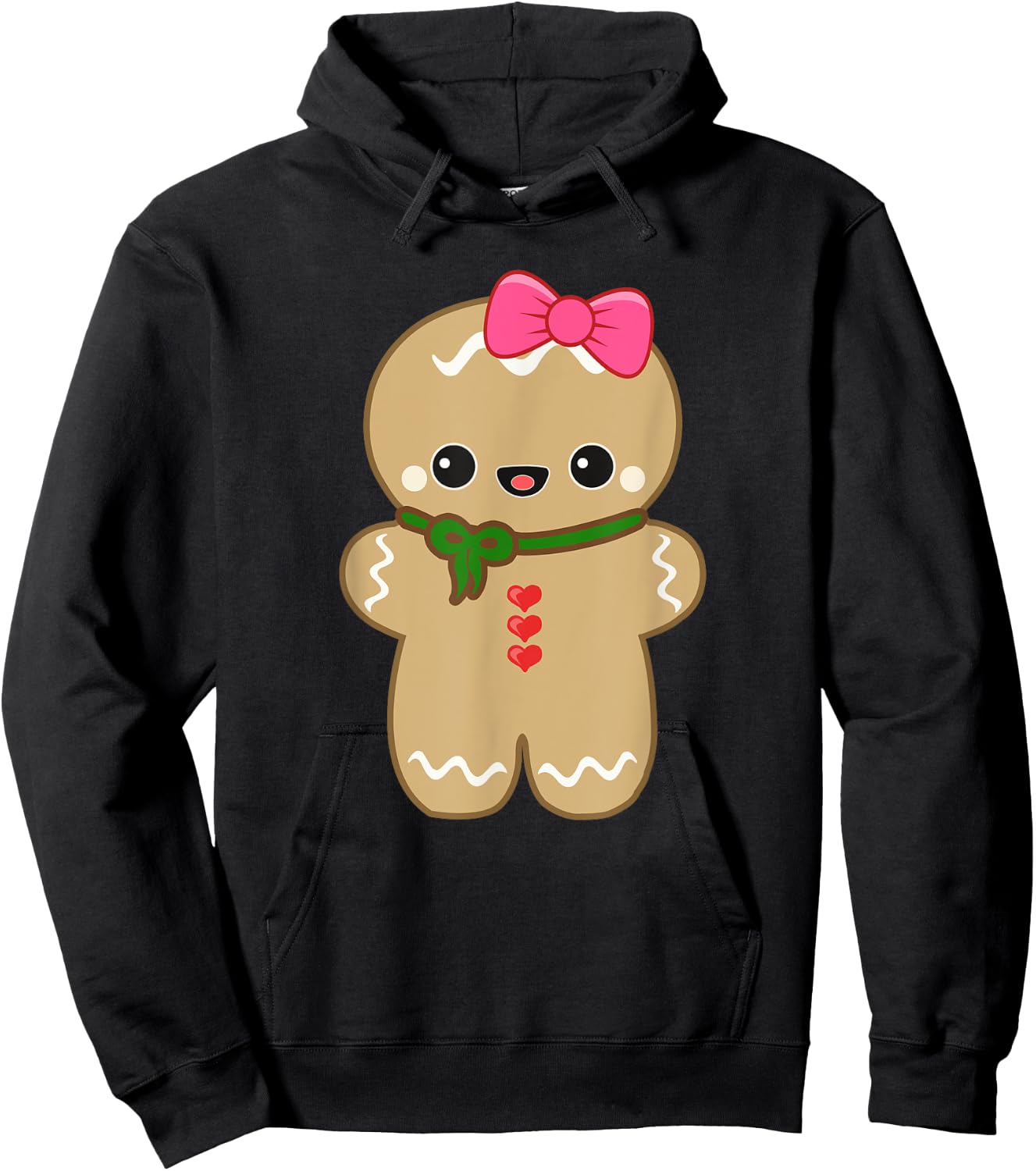 Funny Christmas Cookie Gingerbread Cute Girl Women kids Gift Hoodie - Hoodie | Black