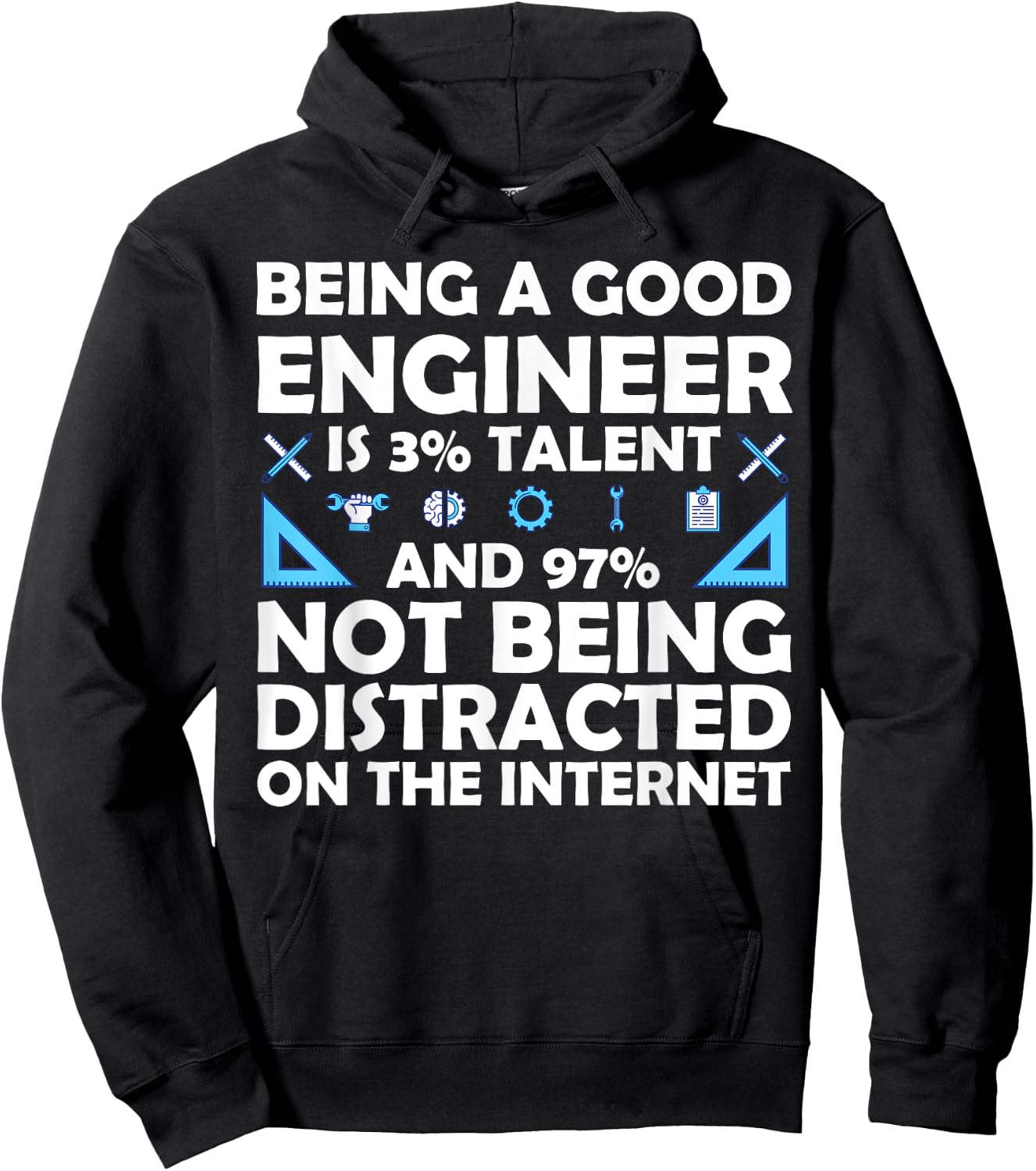 Funny Engineer Art Men Women Mechanical Engineering Lovers Hoodie - Hoodie | Black