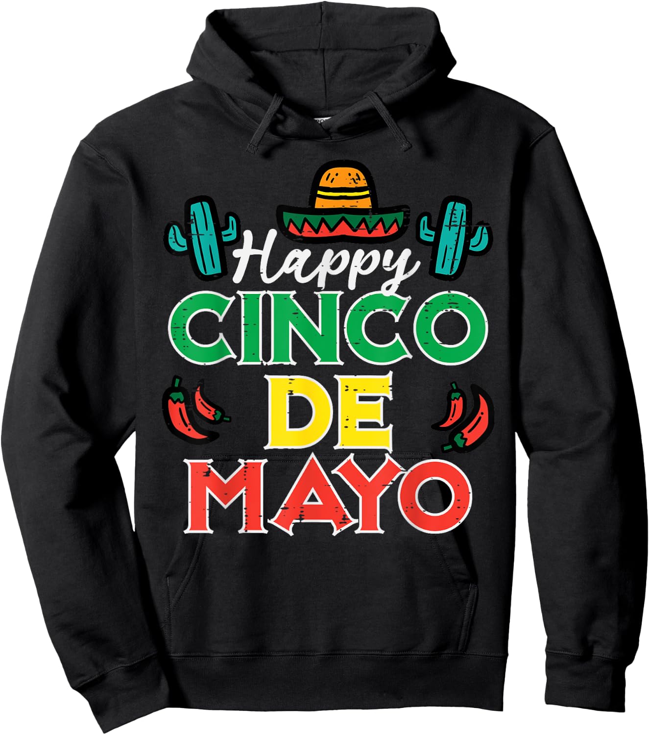 Happy Cinco De Mayo Mexican Party Fiesta Men Women Kids Hoodie - Hoodie | Black
