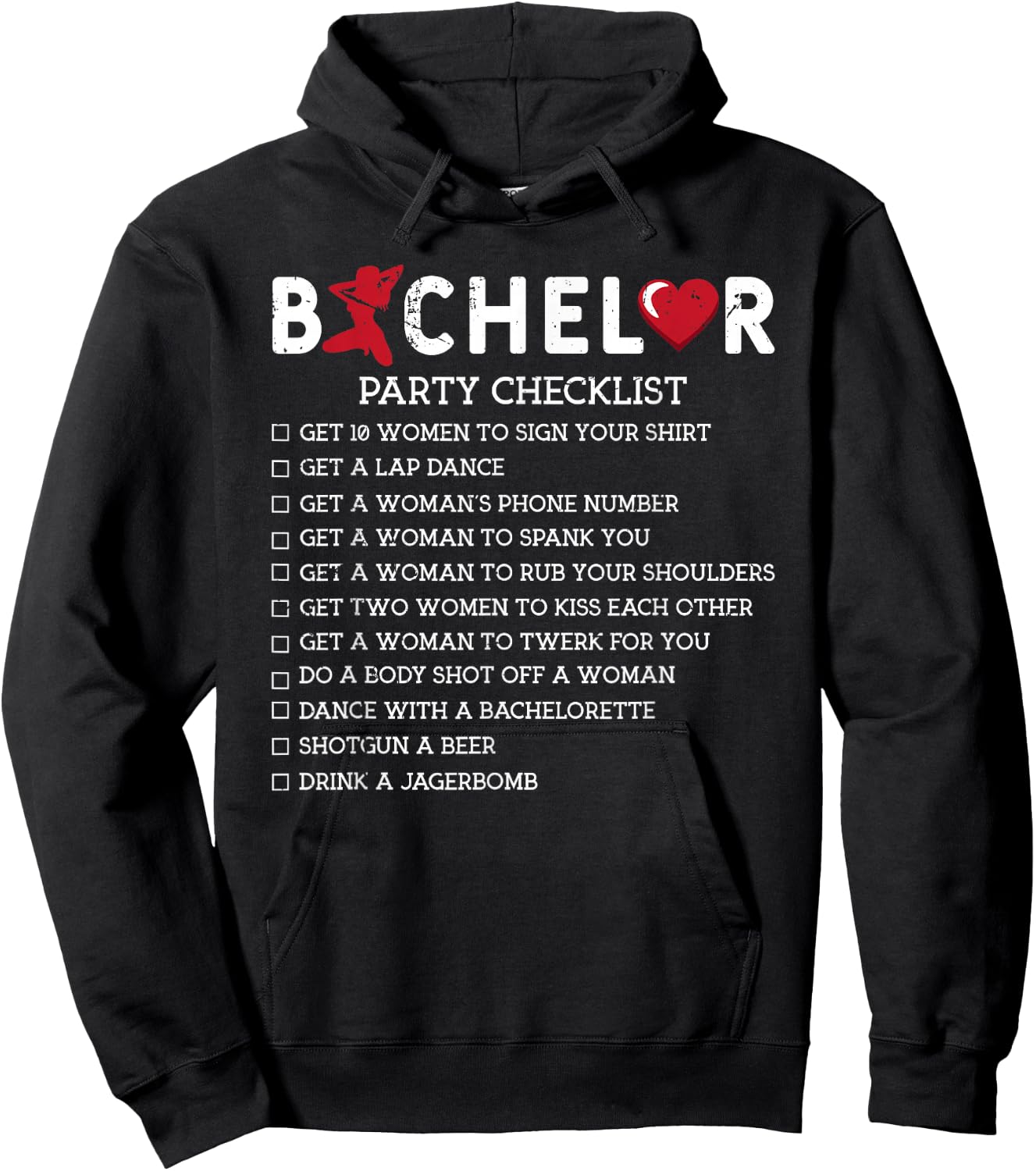 Bachelor Supplies Party Checklist Groom Groomsmen Hoodie - Hoodie | Black