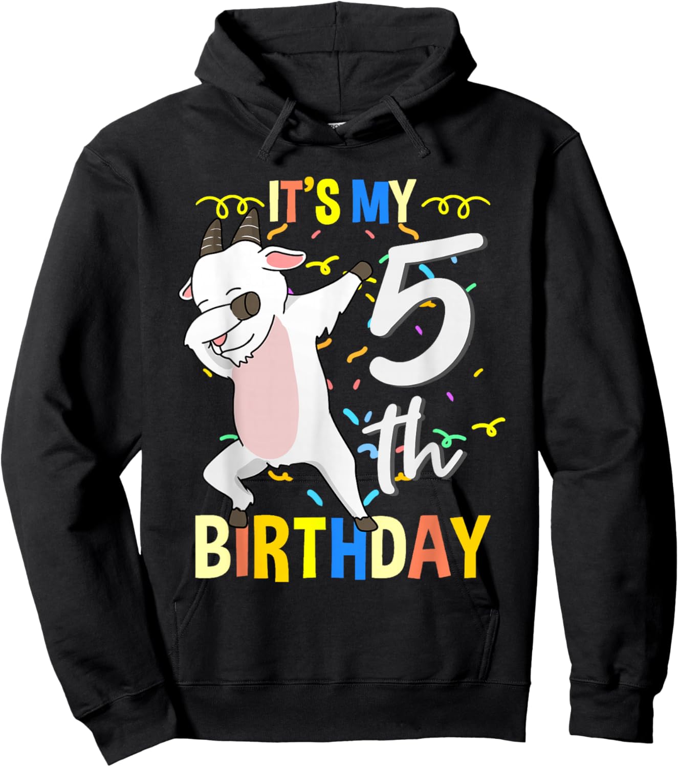 Its My 5th Birthday Dabbing Goat Hoodie - Hoodie | Black