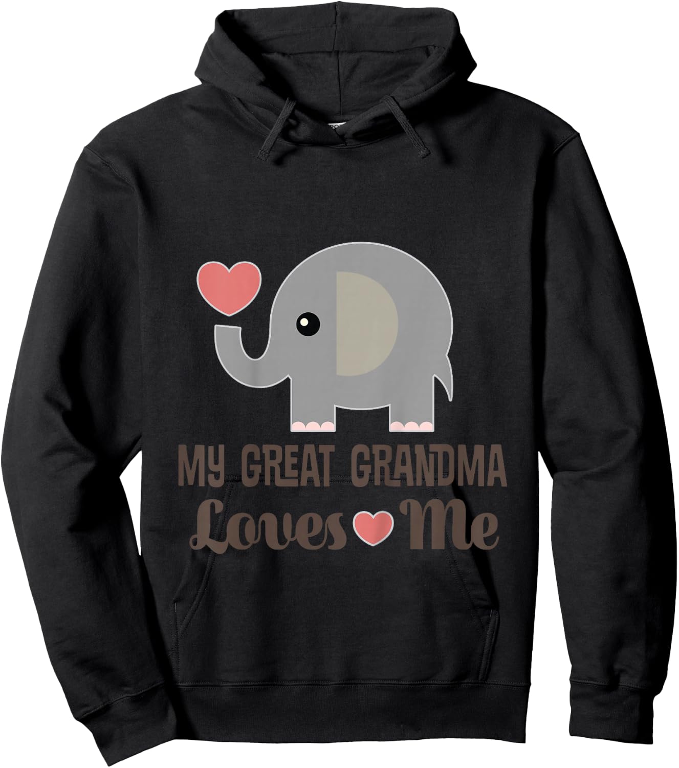 Kids Grandchild My Great Grandma Loves Me Hoodie - Hoodie | Black