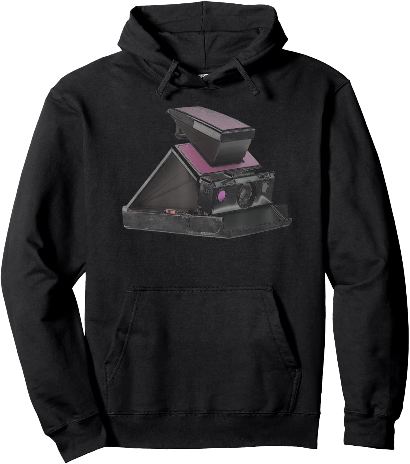 Trendy 70s Polaroid Camera Hoodie - Hoodie | Black