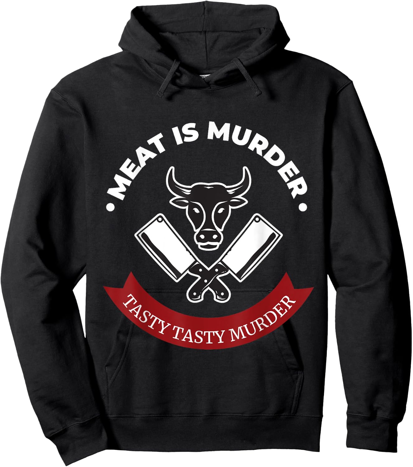 Funny Meat Is Murder Tasty Tasty Murder Butcher Hoodie - Hoodie | Black