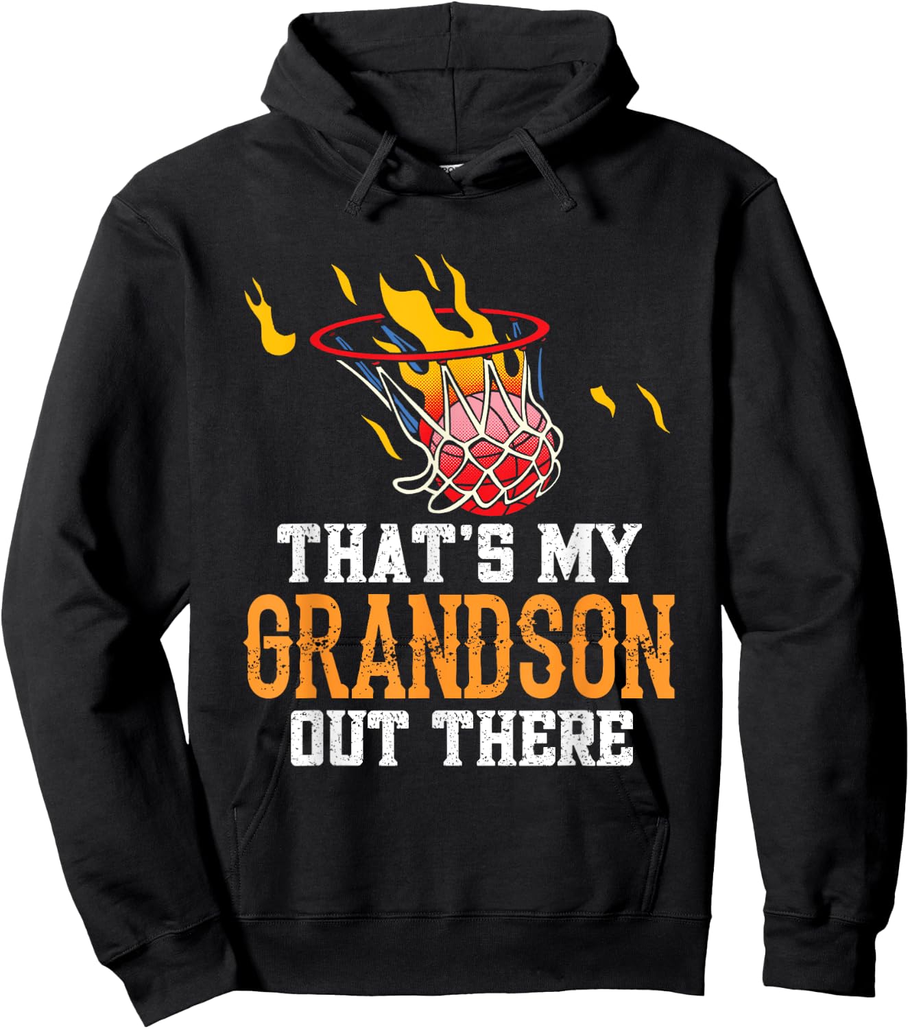 That's My Grandson Out There Basketball Sports Athlete Field Hoodie - Hoodie | Black