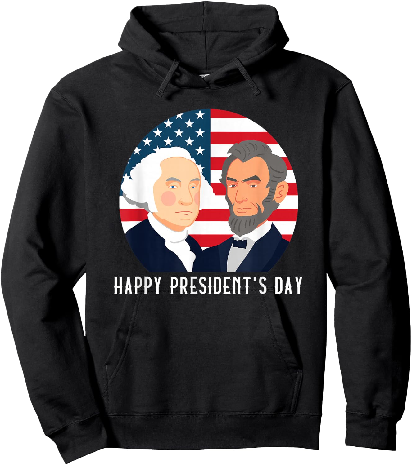 Happy President's Day Washington Lincoln Costume Outfit Hoodie - Hoodie | Black