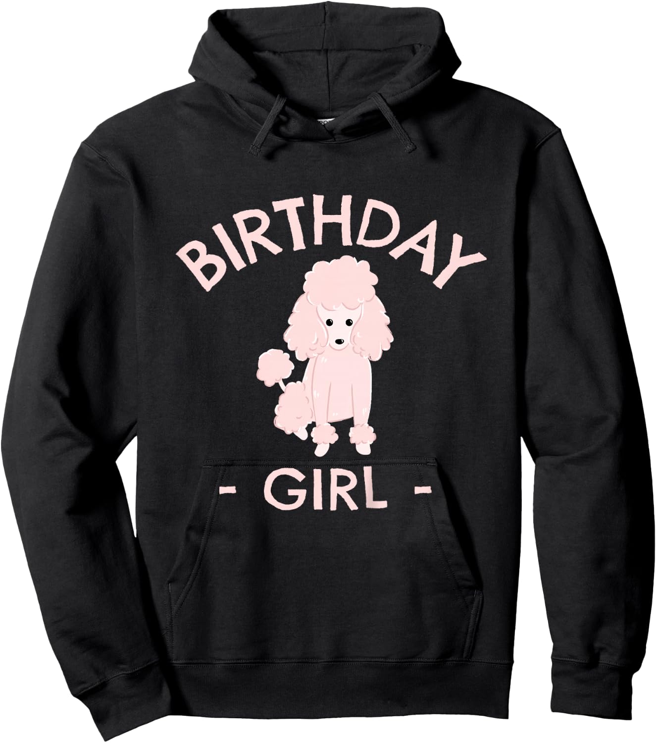 Kids Birthday Girl Shirt Birthday Shirt Girl Pink Poodle Birthday Hoodie - Hoodie | Black