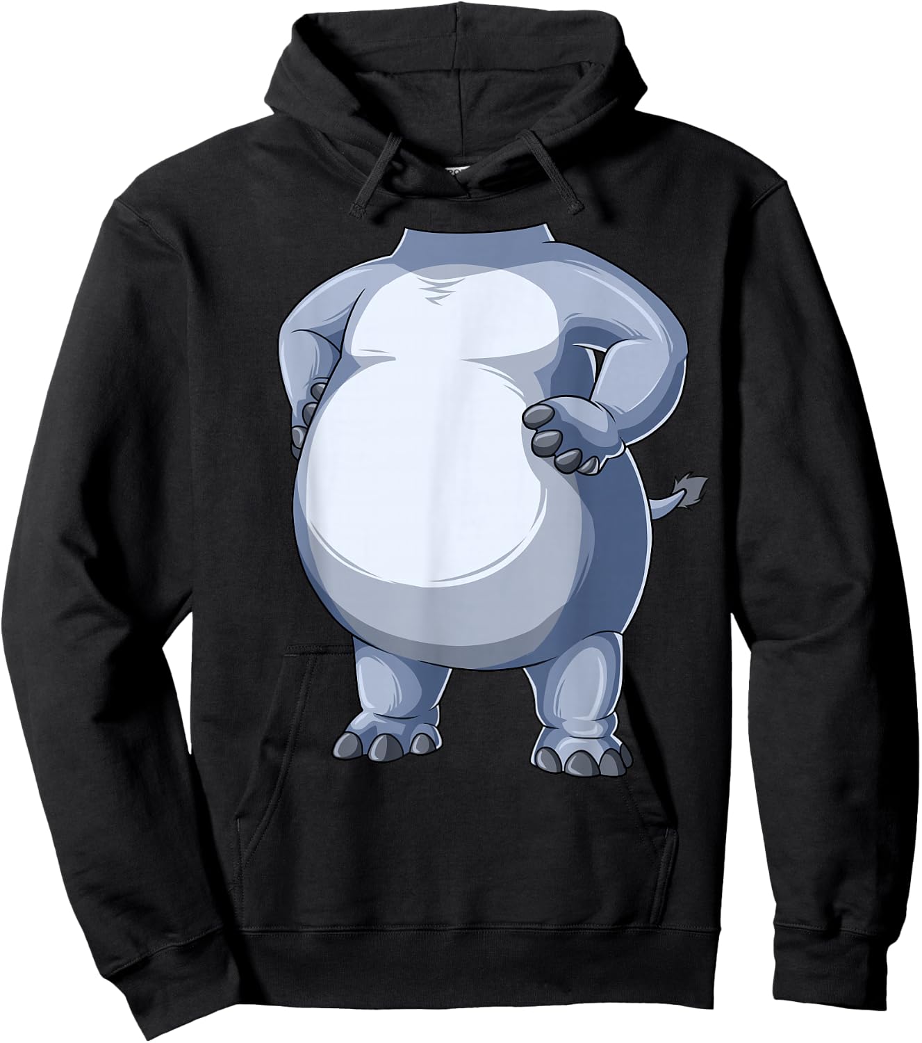 Easy Hippo Costume Hippo Body Headless Hippo Costume Hoodie - Hoodie | Black