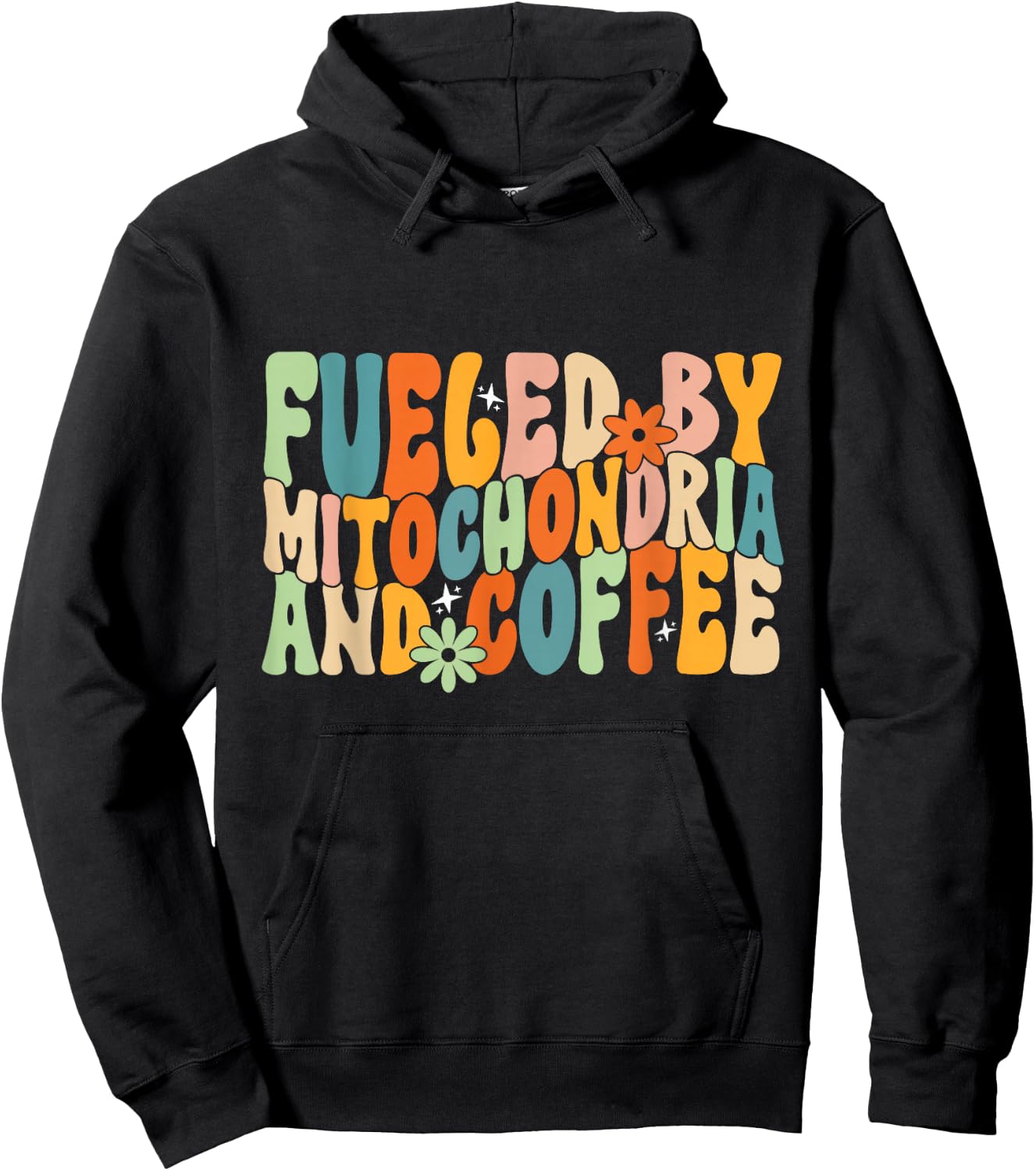 Fueled By Mitochondria And Coffee, Funny Biology Humor Hoodie - Hoodie | Black
