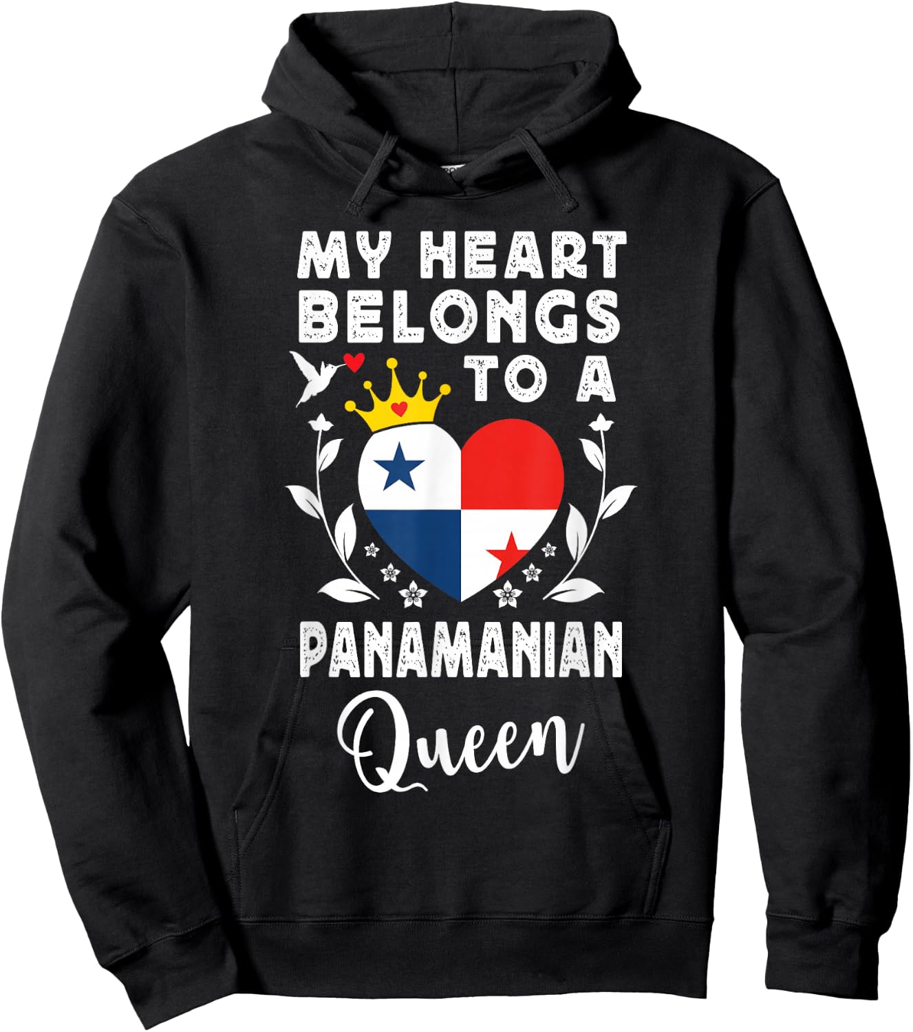 Panamanian Queen Panamanian Wife Girlfriend Panama Flag Hoodie - Hoodie | Black