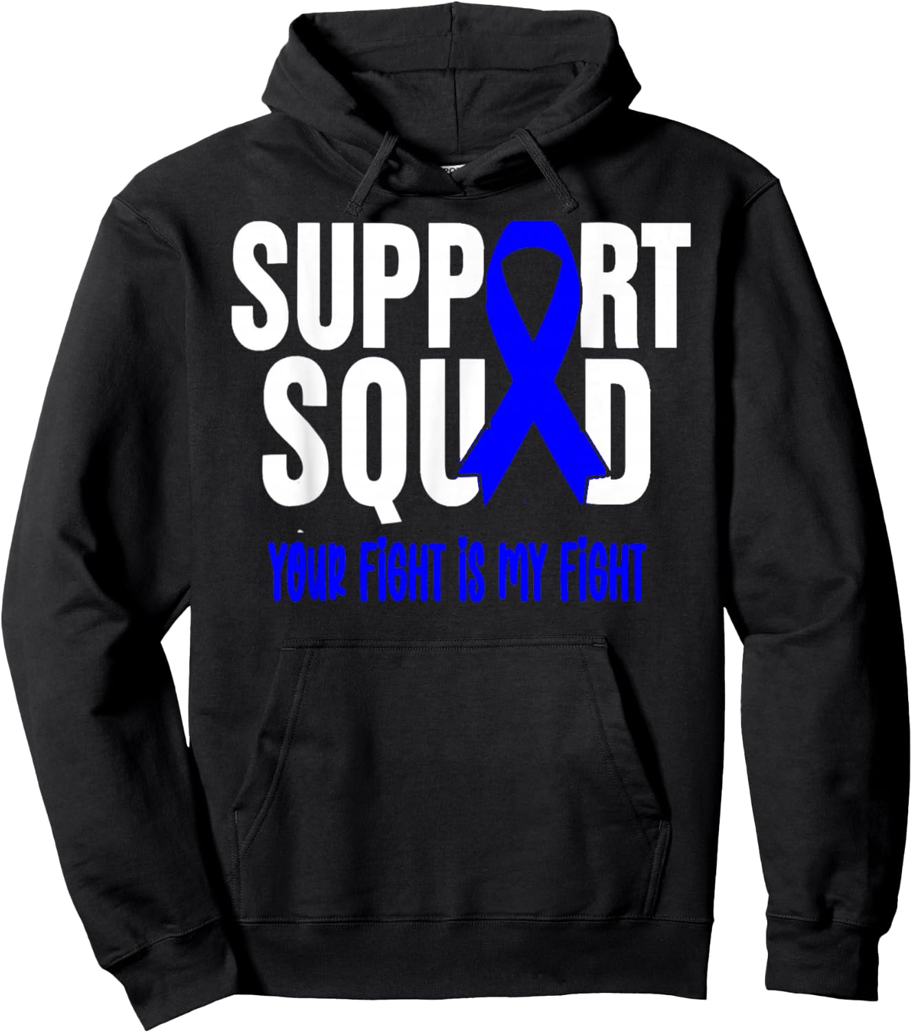 Rectal Cancer Support Squad Rectal Cancer Awareness Hoodie - Hoodie | Black