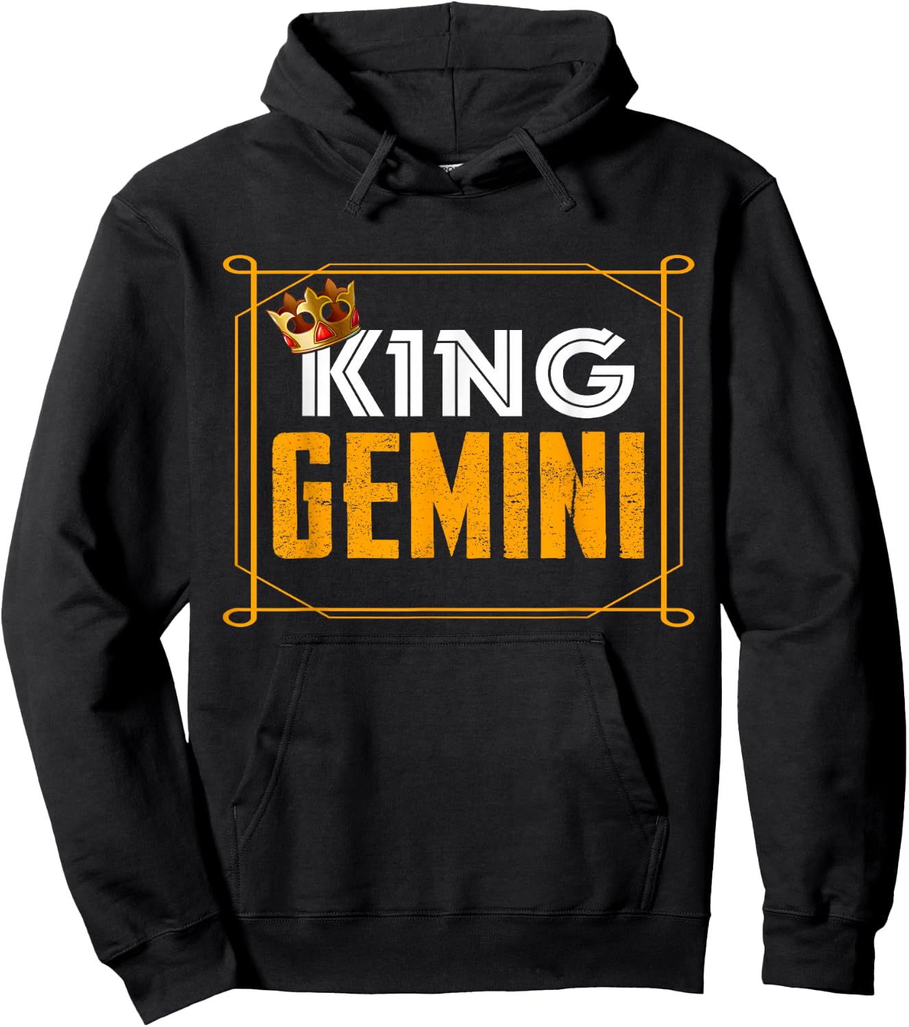 Funny King Gemini Zodiac Sign June May Birthday Boys Men Hoodie - Hoodie | Black