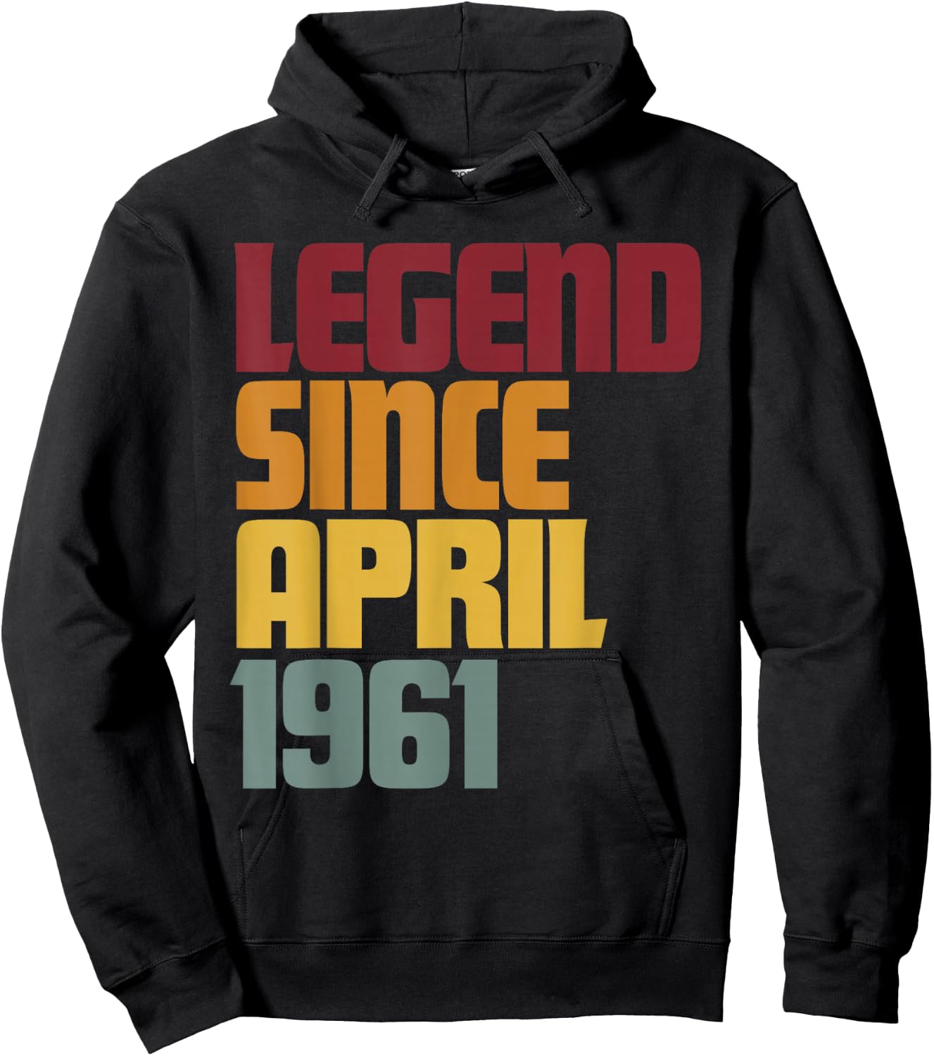 Legend Since April 1961 66th Birthday - Vintage Funny Hoodie - Hoodie | Black