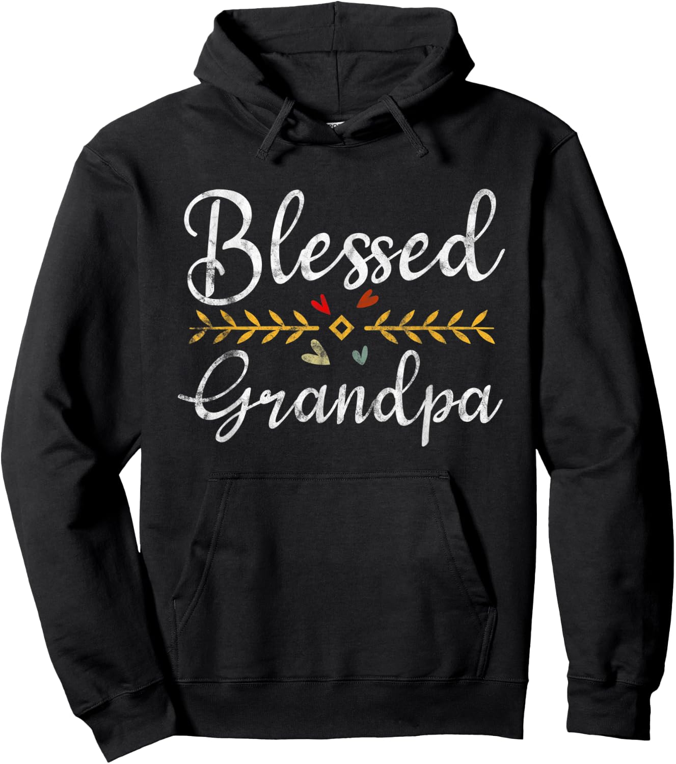 Blessed Grandpa Vintage Graphic Funny Grandpa Father's Day Hoodie - Hoodie | Black