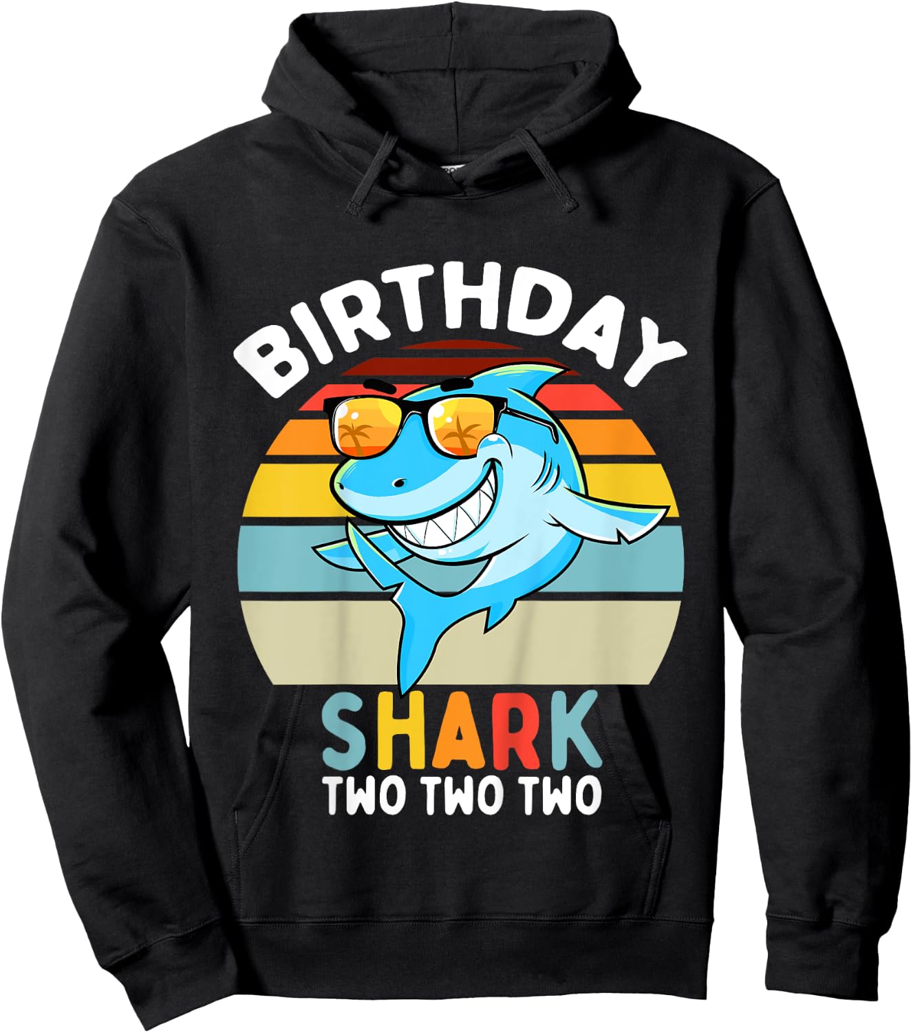 2nd Birthday Boy Shark 2 Year Old Boys Matching Family Hoodie - Hoodie | Black