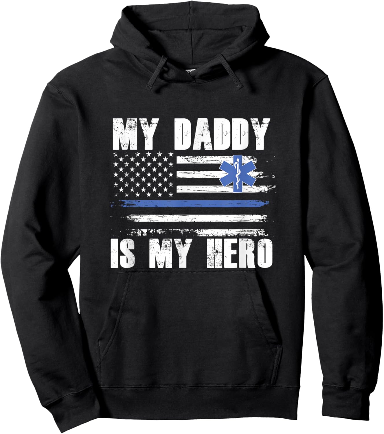 USA flag emergency paramedic father dad paramedic gift Hoodie - Hoodie | Black