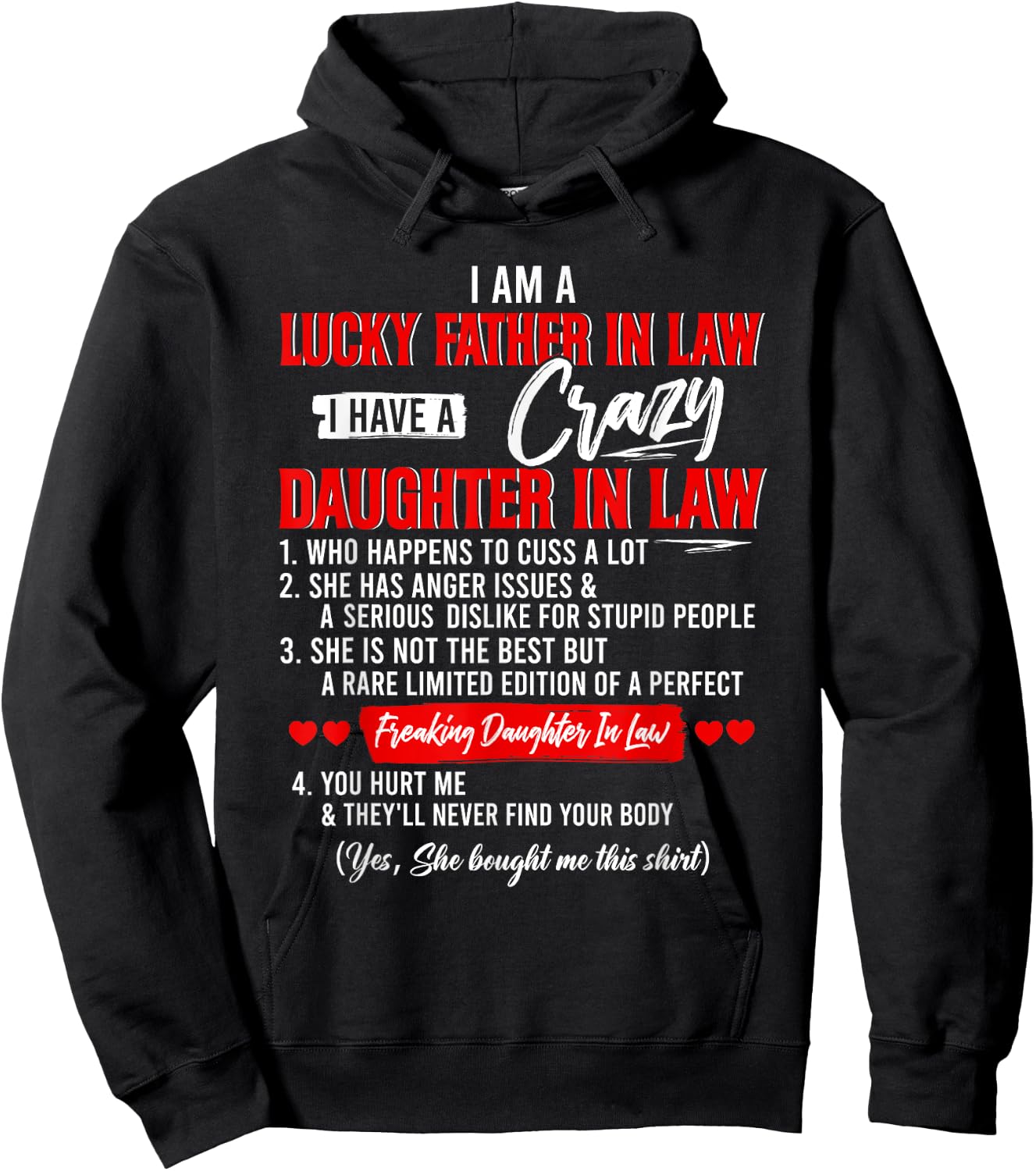I Am A Lucky Father In Law I Have A Crazy Daughter In Law Hoodie - Hoodie | Black