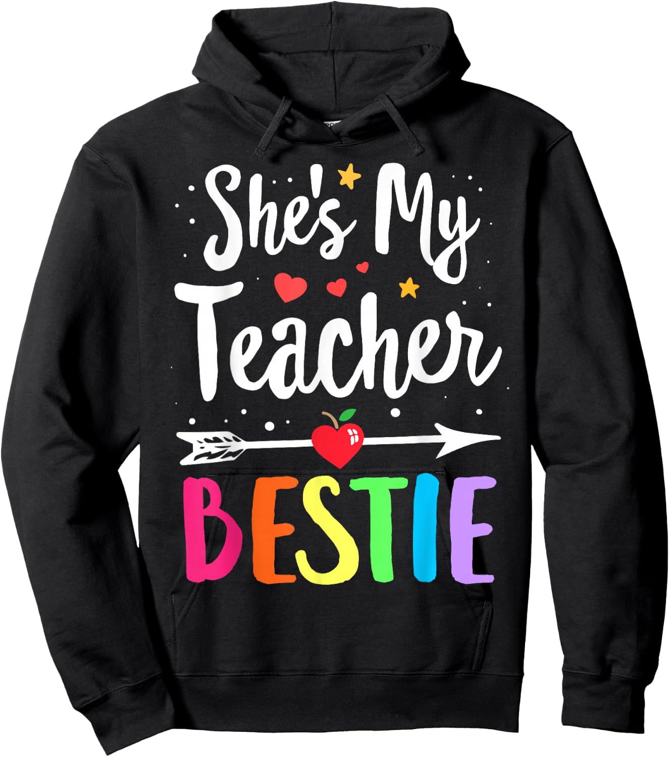 Matching Teachers Best Friend She's My Teacher Bestie Hoodie - Hoodie | Black