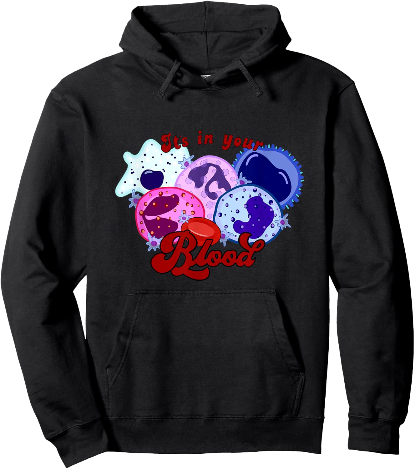 Cartoon blood cell Hoodie - Hoodie | Black
