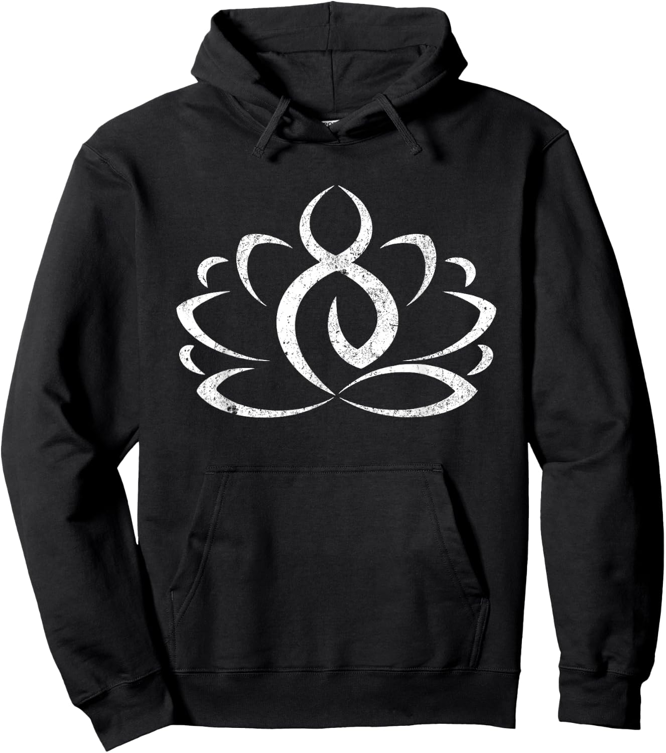 Lotus Flower Top Ornate Mandala Spiritual Hoodie - Hoodie | Black