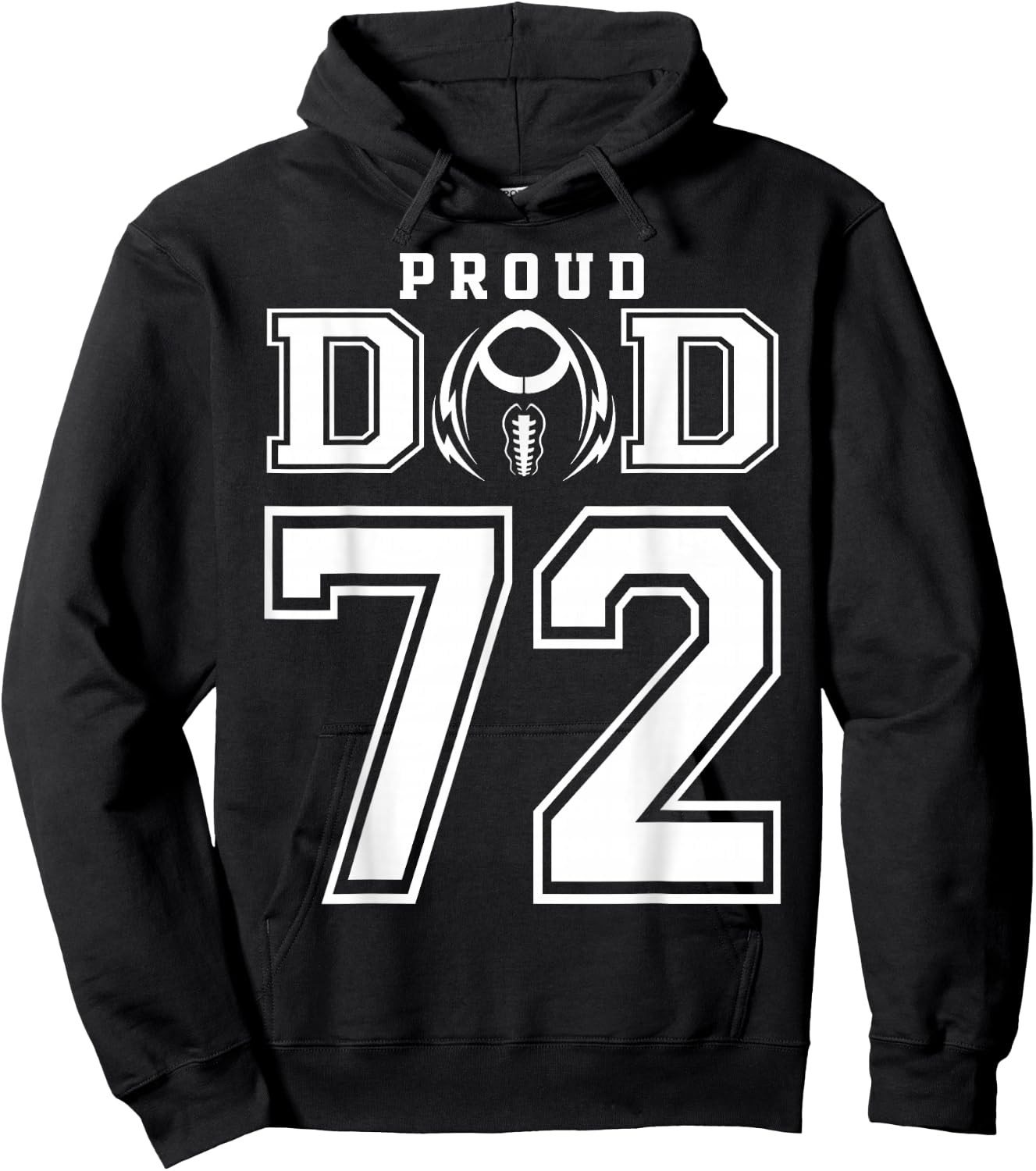 Custom Proud Football Dad Number 72 Personalized Hoodie - Hoodie | Black