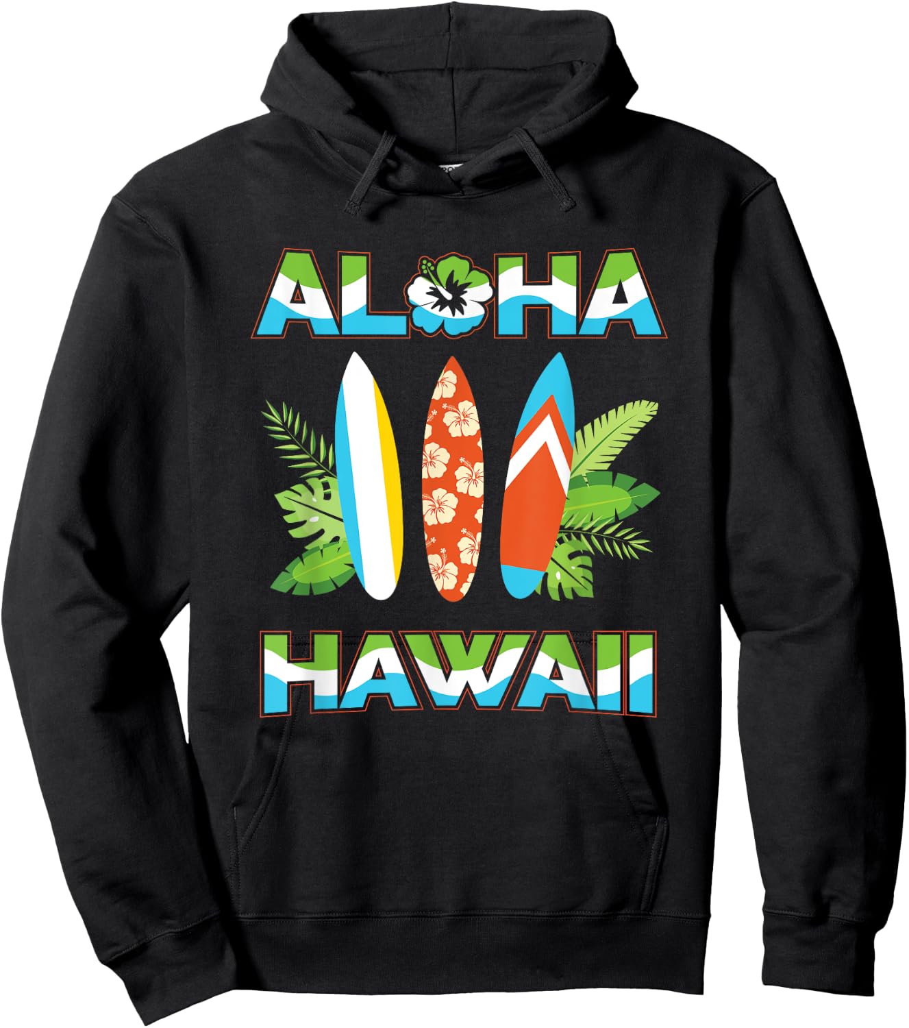 Hawaii Hawaiian Beach Aloha Summer Vacation Gifts Souvenir Women Kids Hoodie - Hoodie | Black