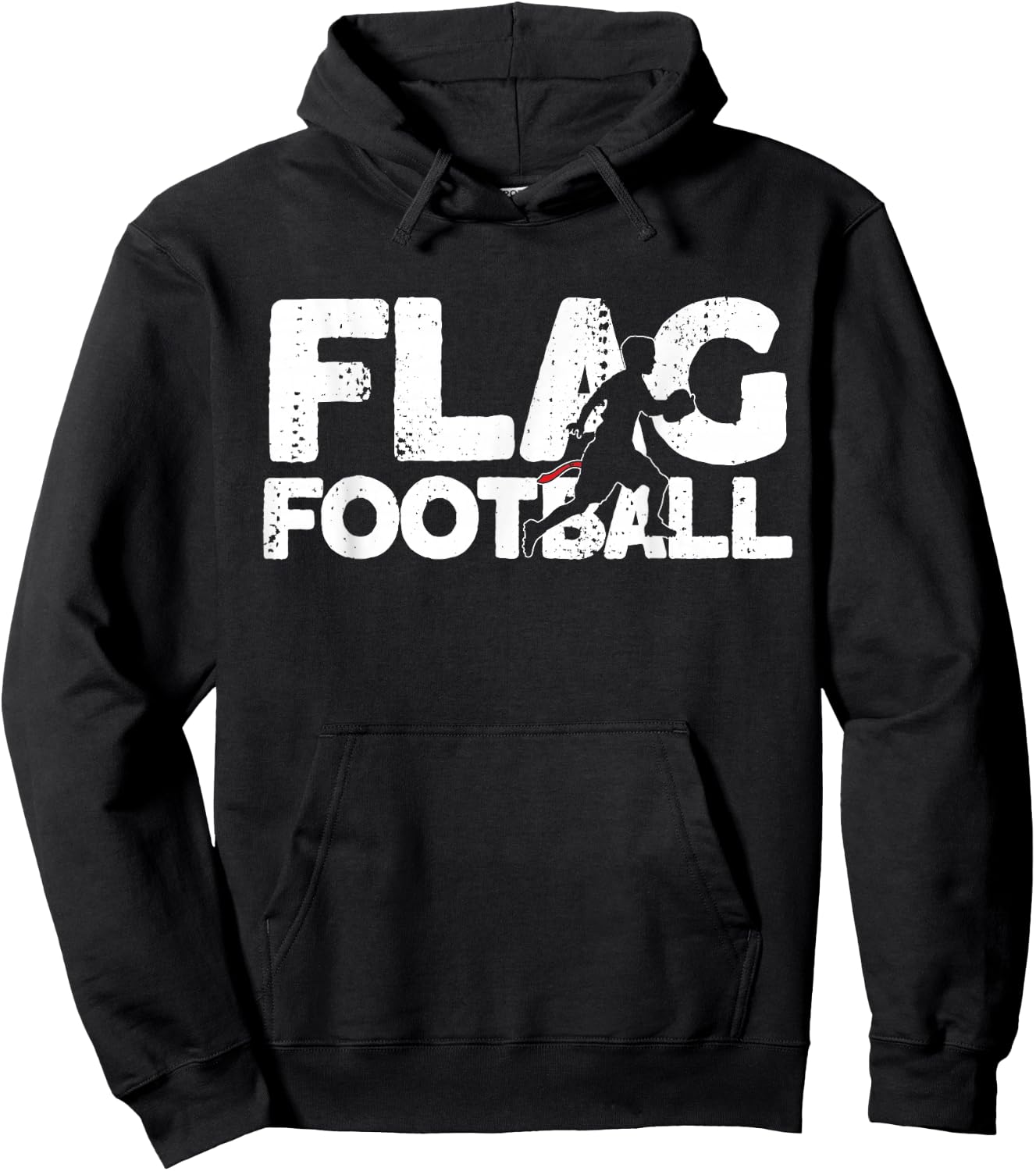 Flag Football Silhouette on Flag Football Hoodie - Hoodie | Black