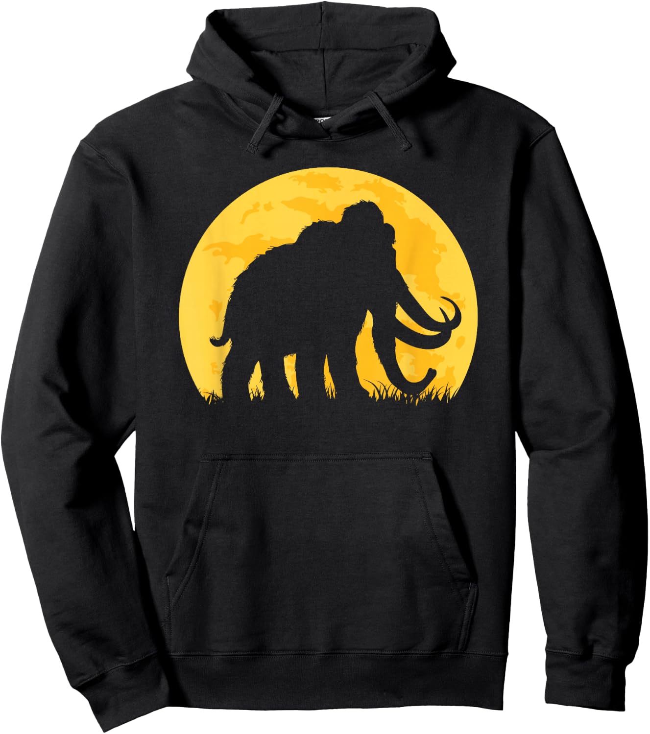 Woolly Mammoth Moon Sunset Prehistoric Animal Hoodie - Hoodie | Black