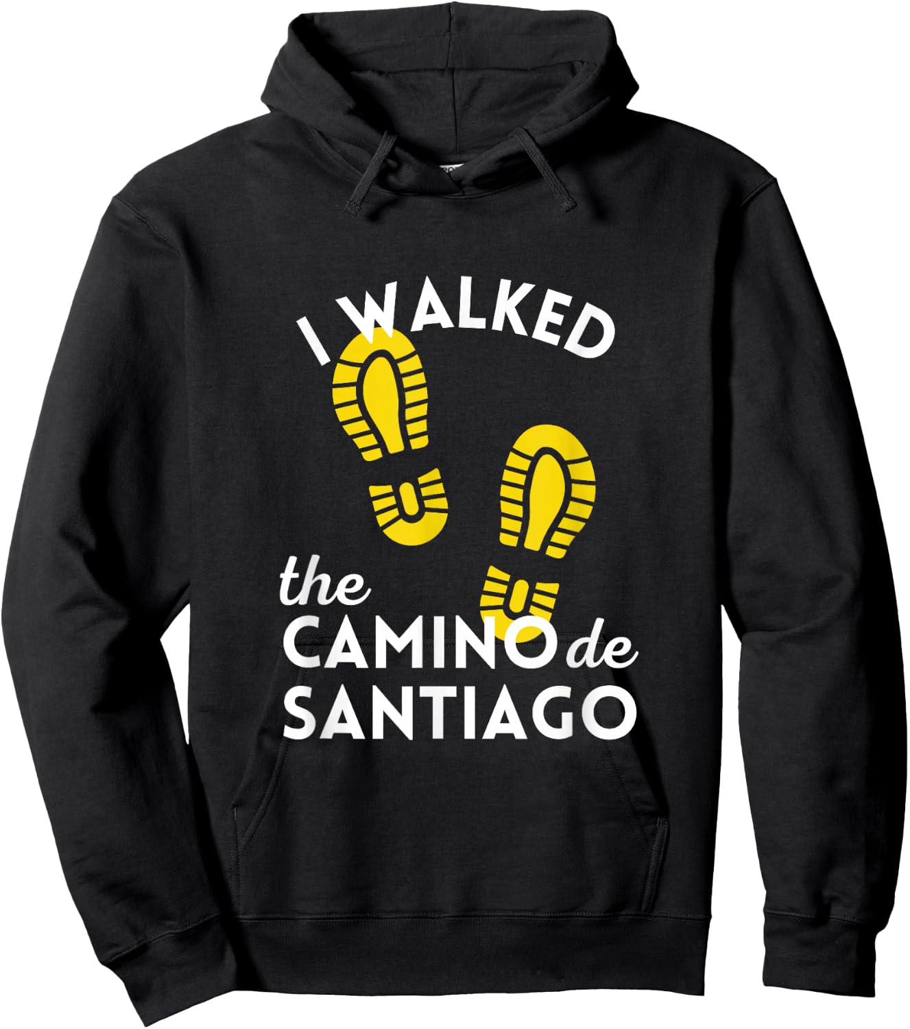 I Walked the Camino de Santiago Gift Hiking Boots Spain Hoodie - Hoodie | Black