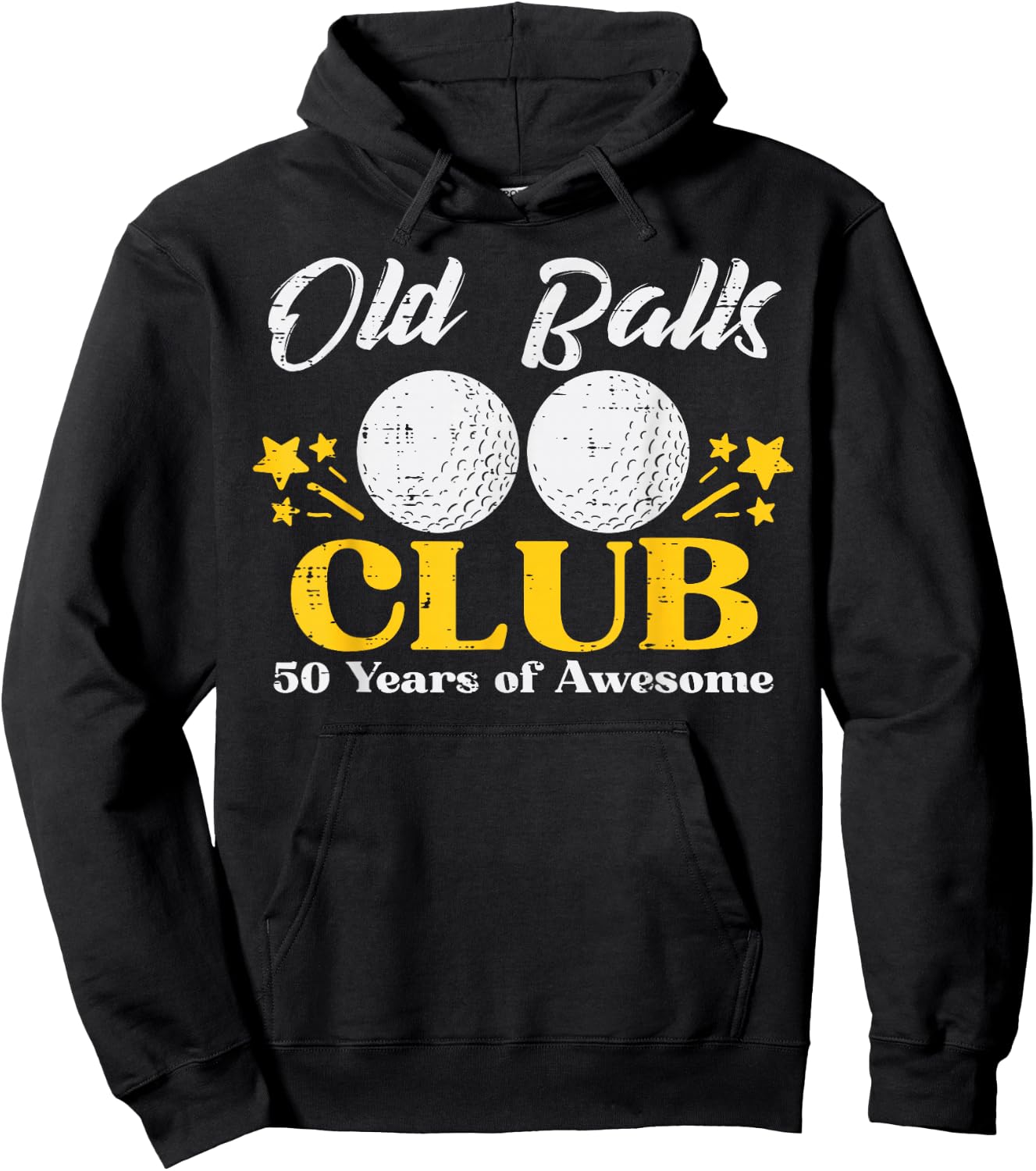 Old Balls Club Golf 50 Years Awesome 50th Birthday Golfer Hoodie - Hoodie | Black