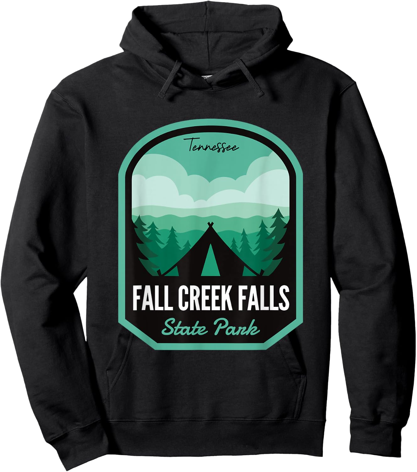 Fall Creek Falls State Park TN Camping Hoodie - Hoodie | Black