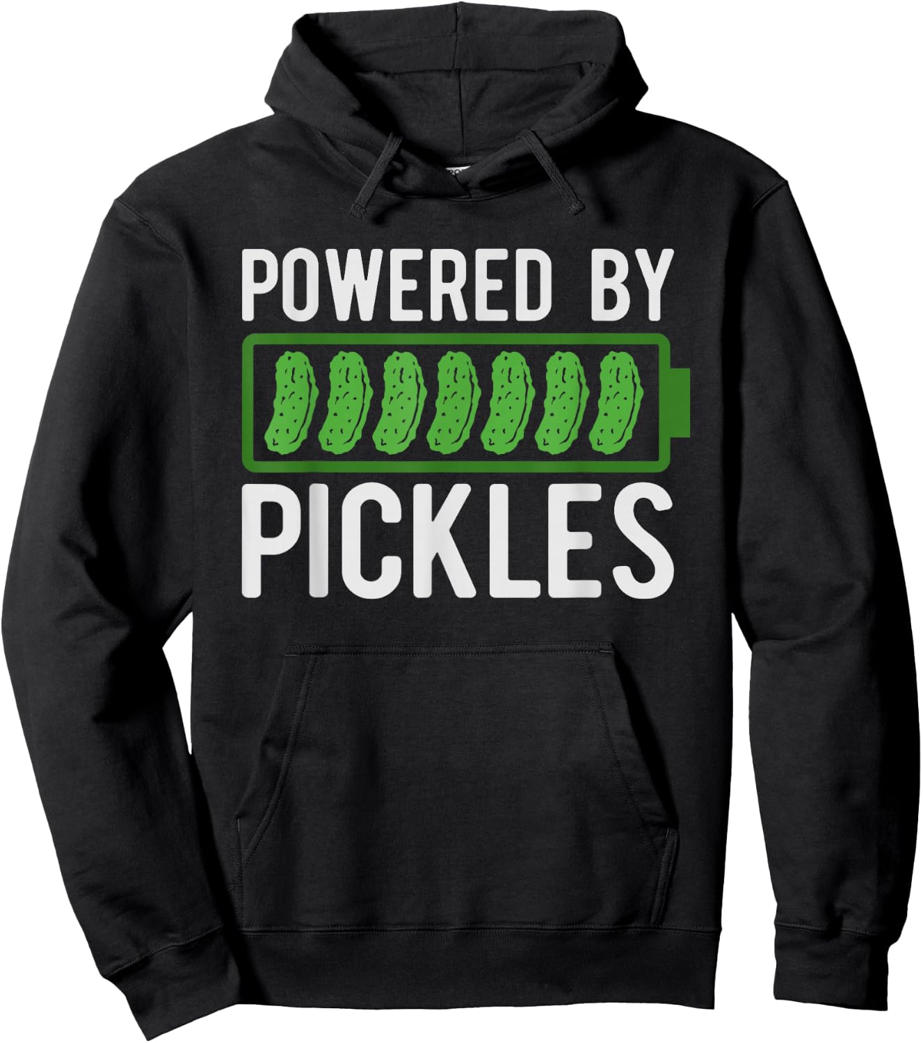 Powered By Pickles I Love Pickles Funny Pickle Lover Hoodie - Hoodie | Black