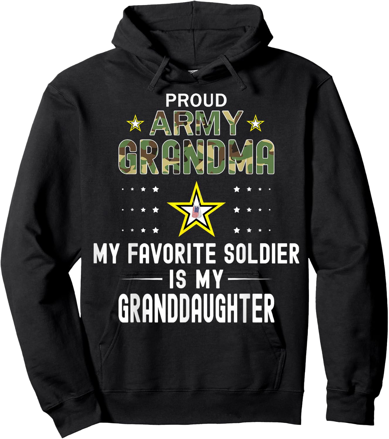 My Favorite Soldier Is My Granddaughter-Proud Army Grandma Hoodie - Hoodie | Black