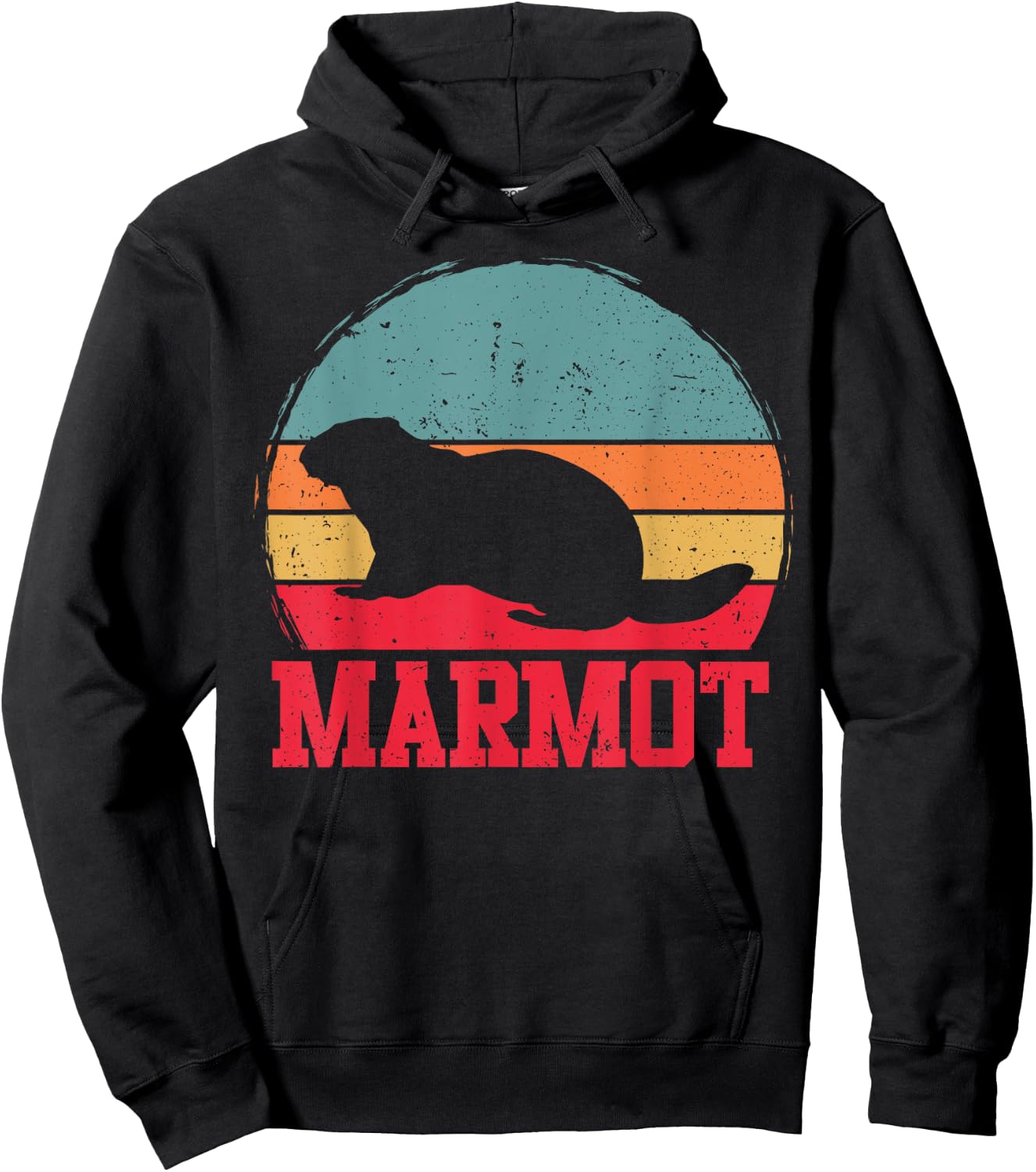 Retro Vintage Marmot lover Sunset Women Kids boys Hoodie - Hoodie | Black