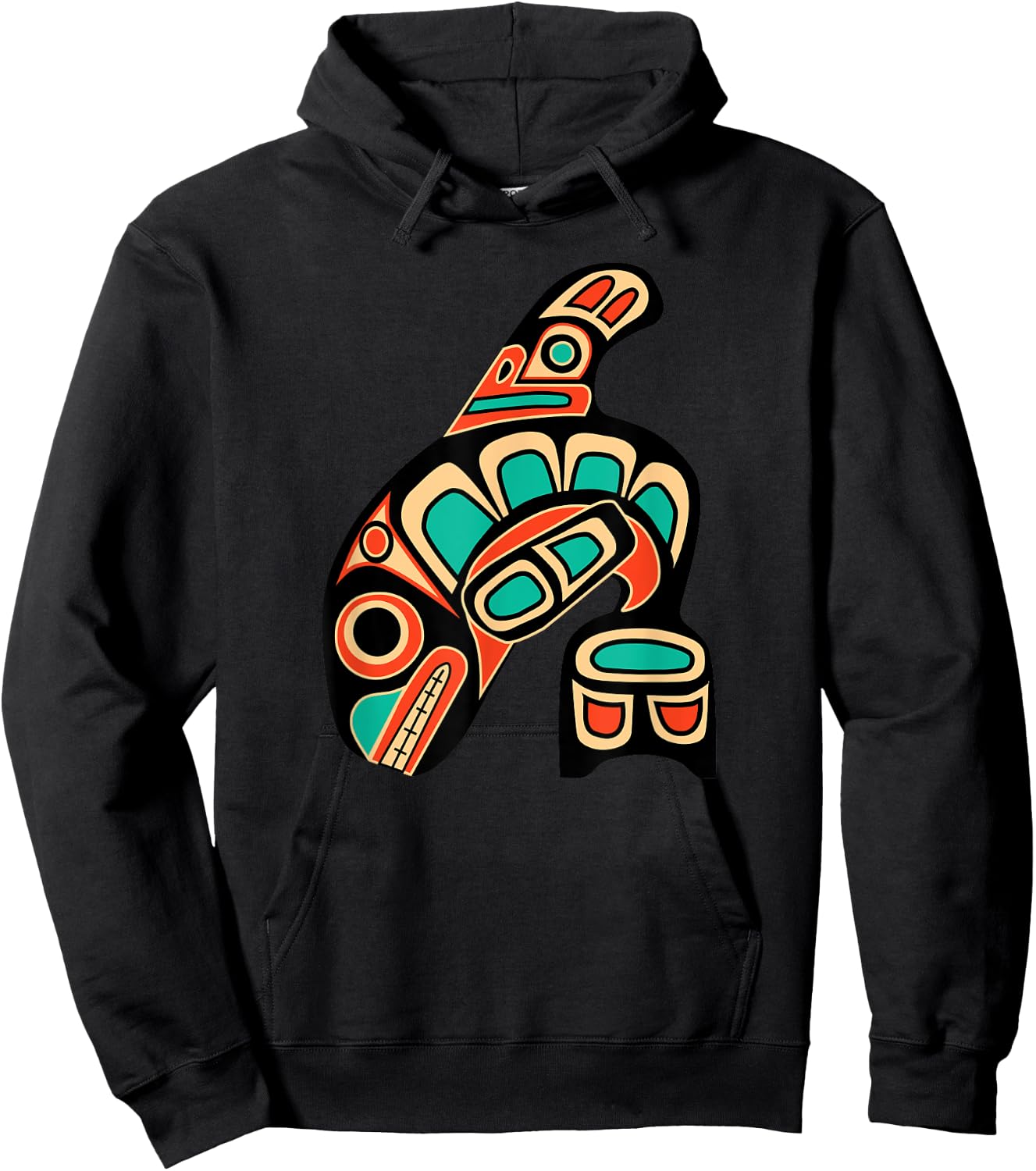 Pacific Northwest Orca Whale Native American Haida Tribal Hoodie - Hoodie | Black