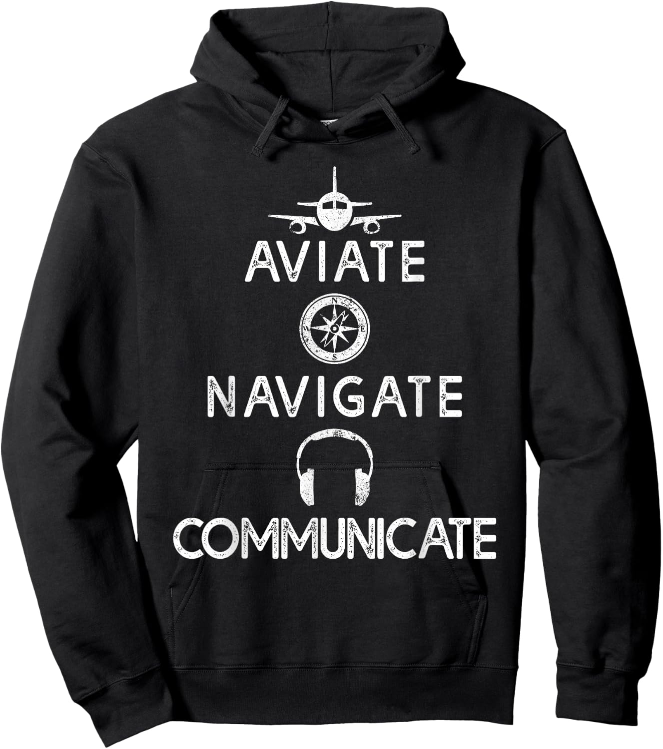 Aviate Navigate Communicate Shirt Airplane Pilot Gifts Hoodie - Hoodie | Black