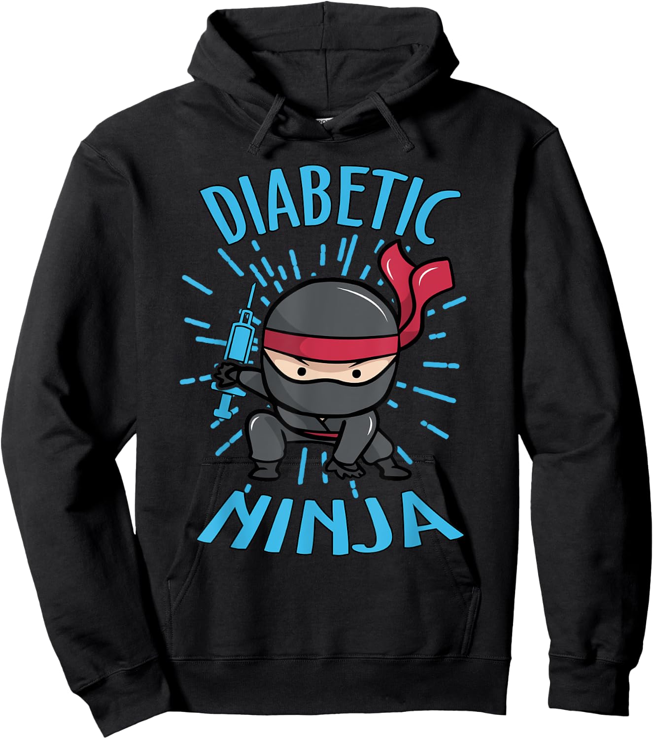 Diabetic Ninja Type 1 TD1 Diabetes Awareness Month Warrior Hoodie - Hoodie | Black