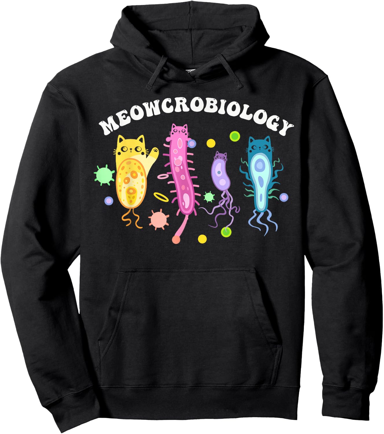 Meowcrobiology Microbiology Microbiologist Biology Science Hoodie - Hoodie | Black