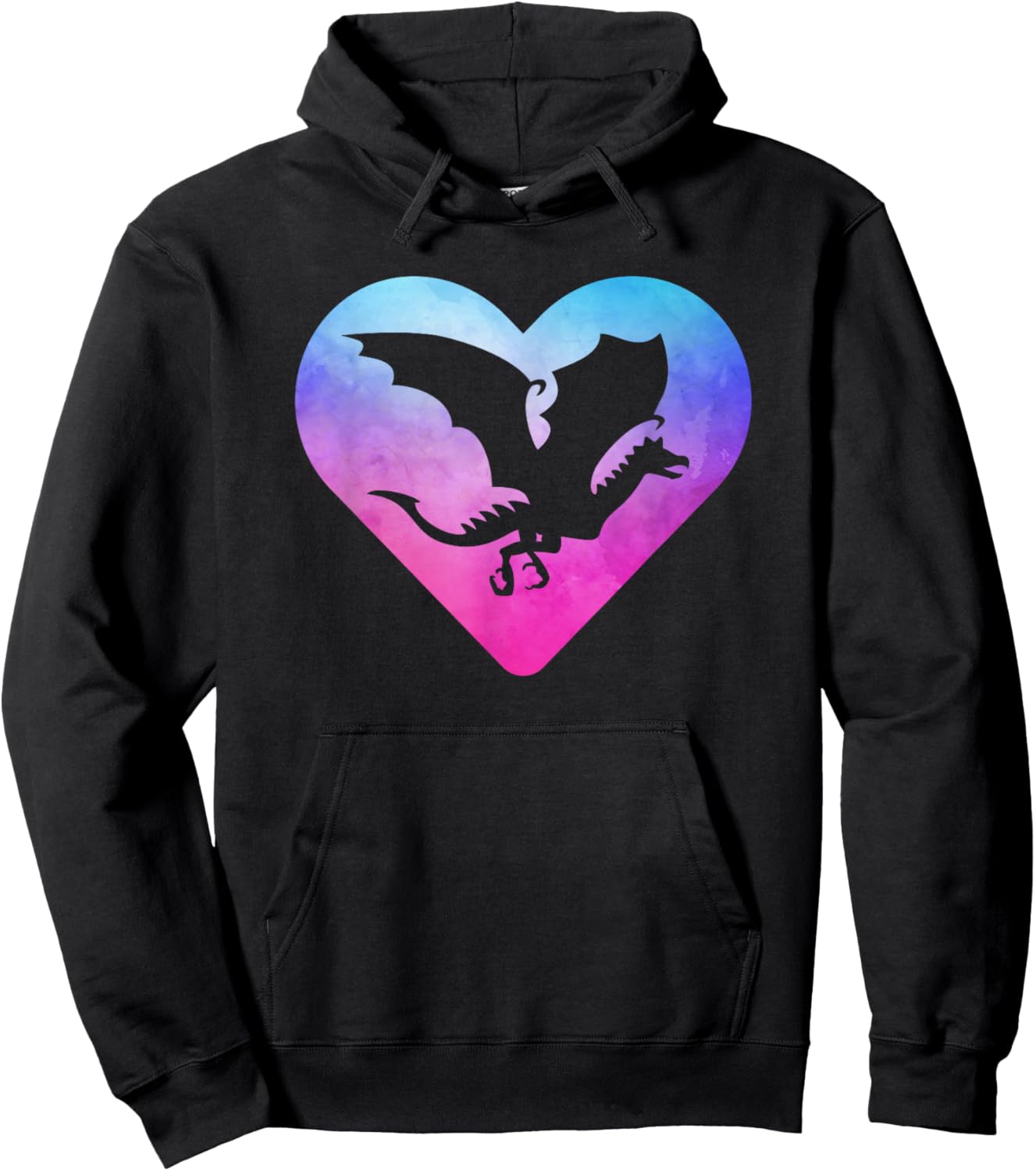 Women or Girls Flying Dragon Hoodie - Hoodie | Black