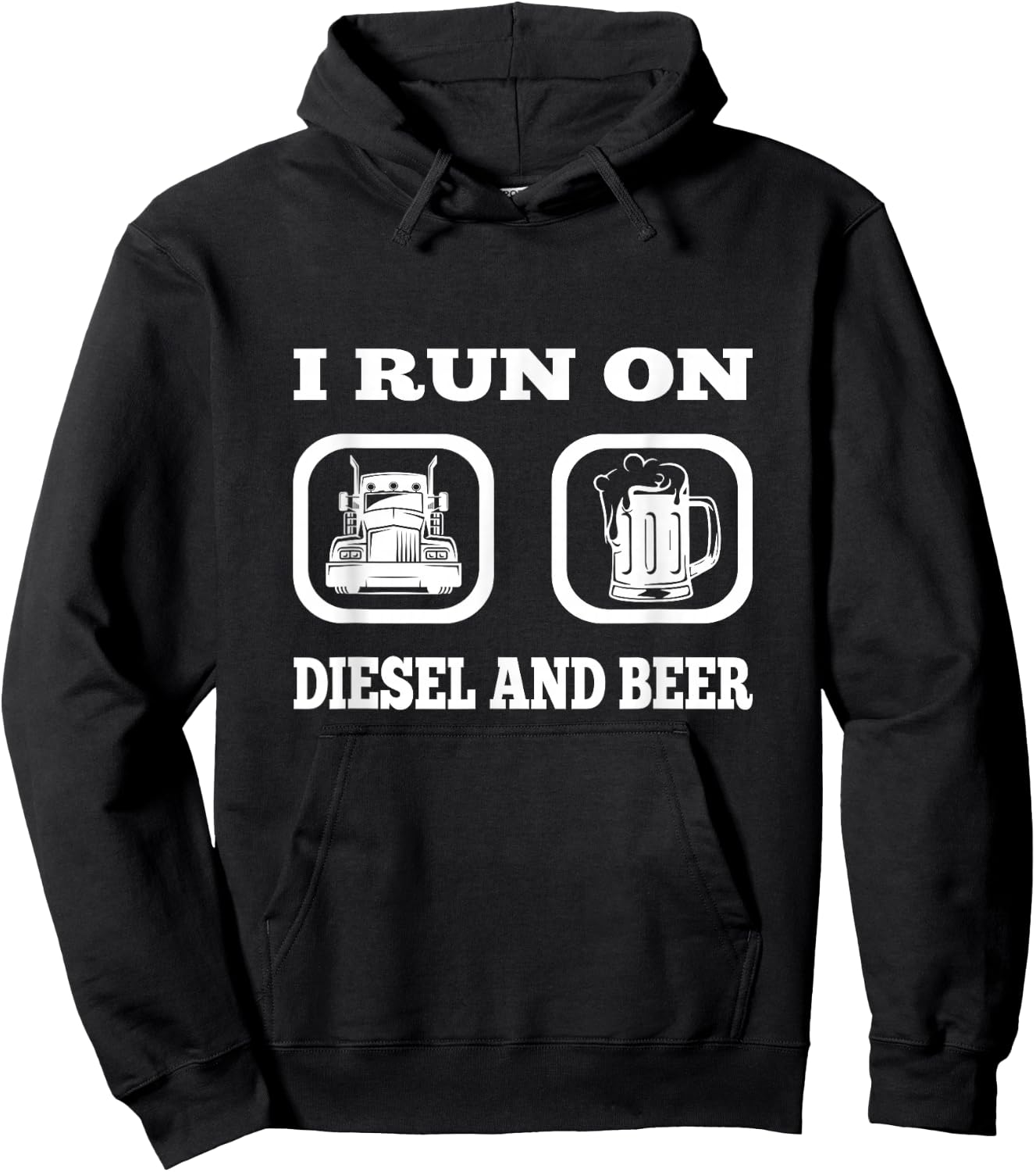 Truck Driver Saying Diesel & Beer Funny Trucker Lover Hoodie - Hoodie | Black