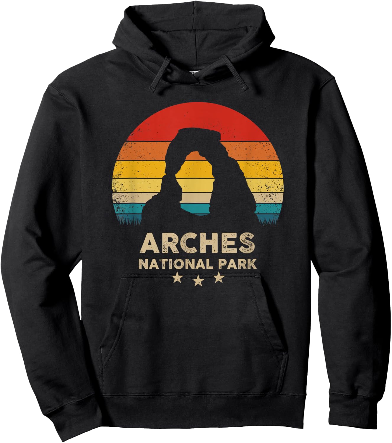 Arches - National Park Retro Souvenir Hoodie - Hoodie | Black