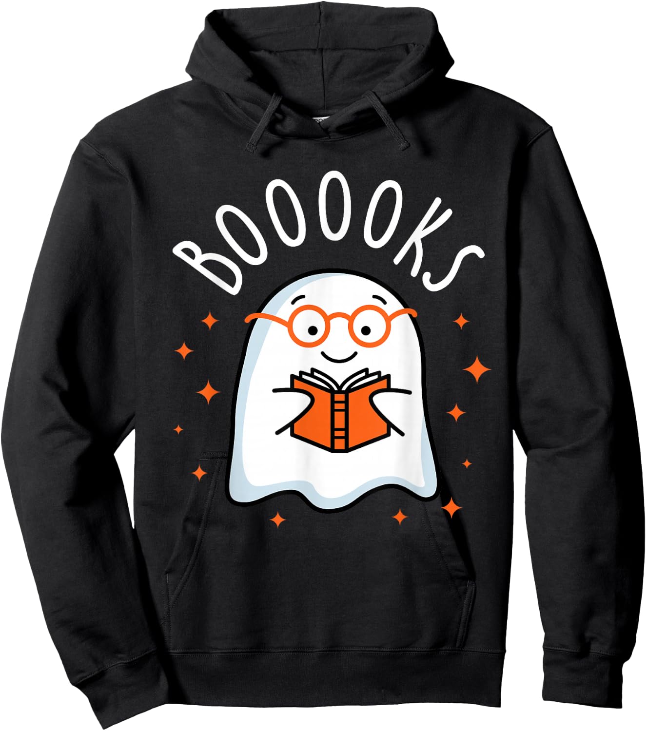 Cute Ghost Reading Book Booooks Teacher Halloween School Kid Hoodie - Hoodie | Black