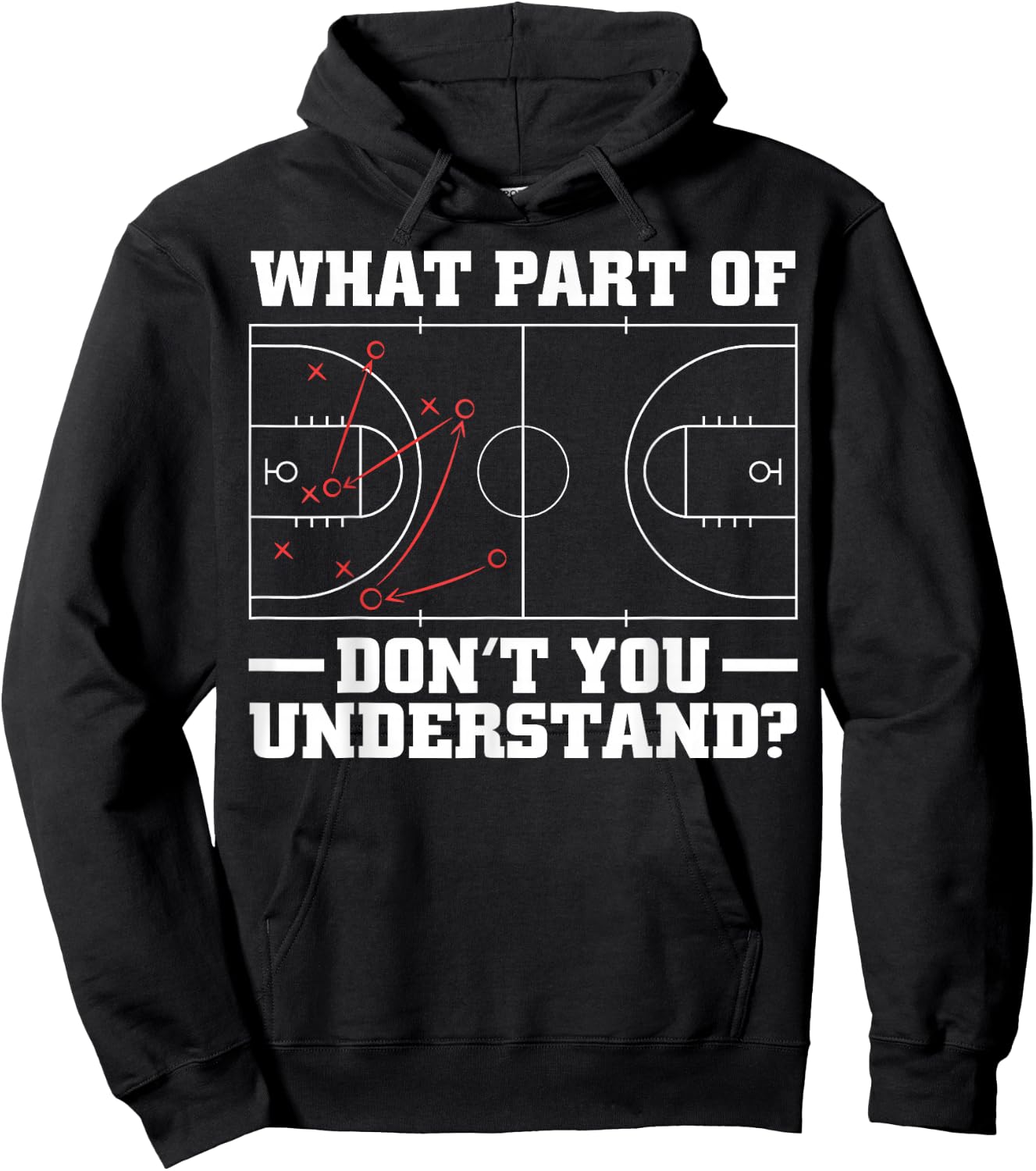 Funny Basketball Coach Women Tactic Diagram Board Hoodie - Hoodie | Black