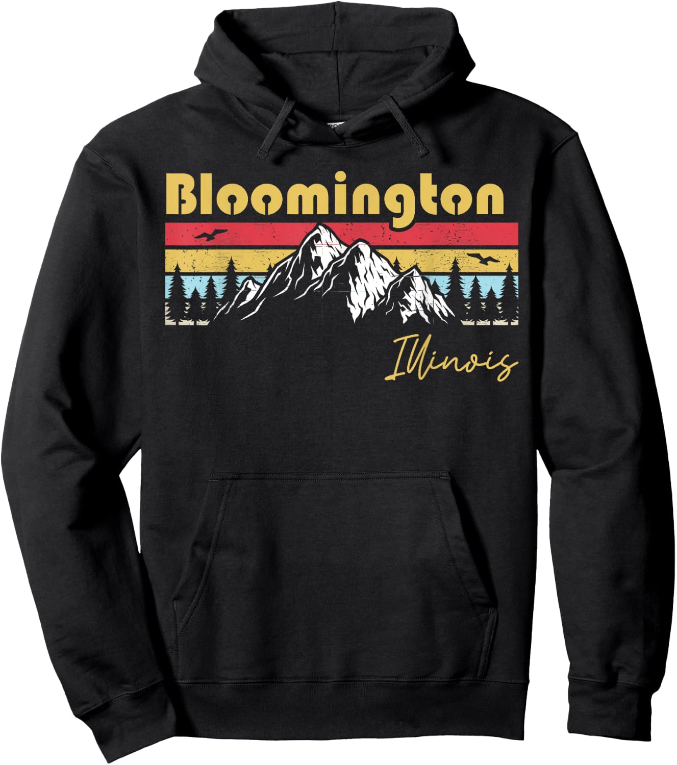 Bloomington Illinois Roots Hometown Vintage Home State Pride Hoodie - Hoodie | Black