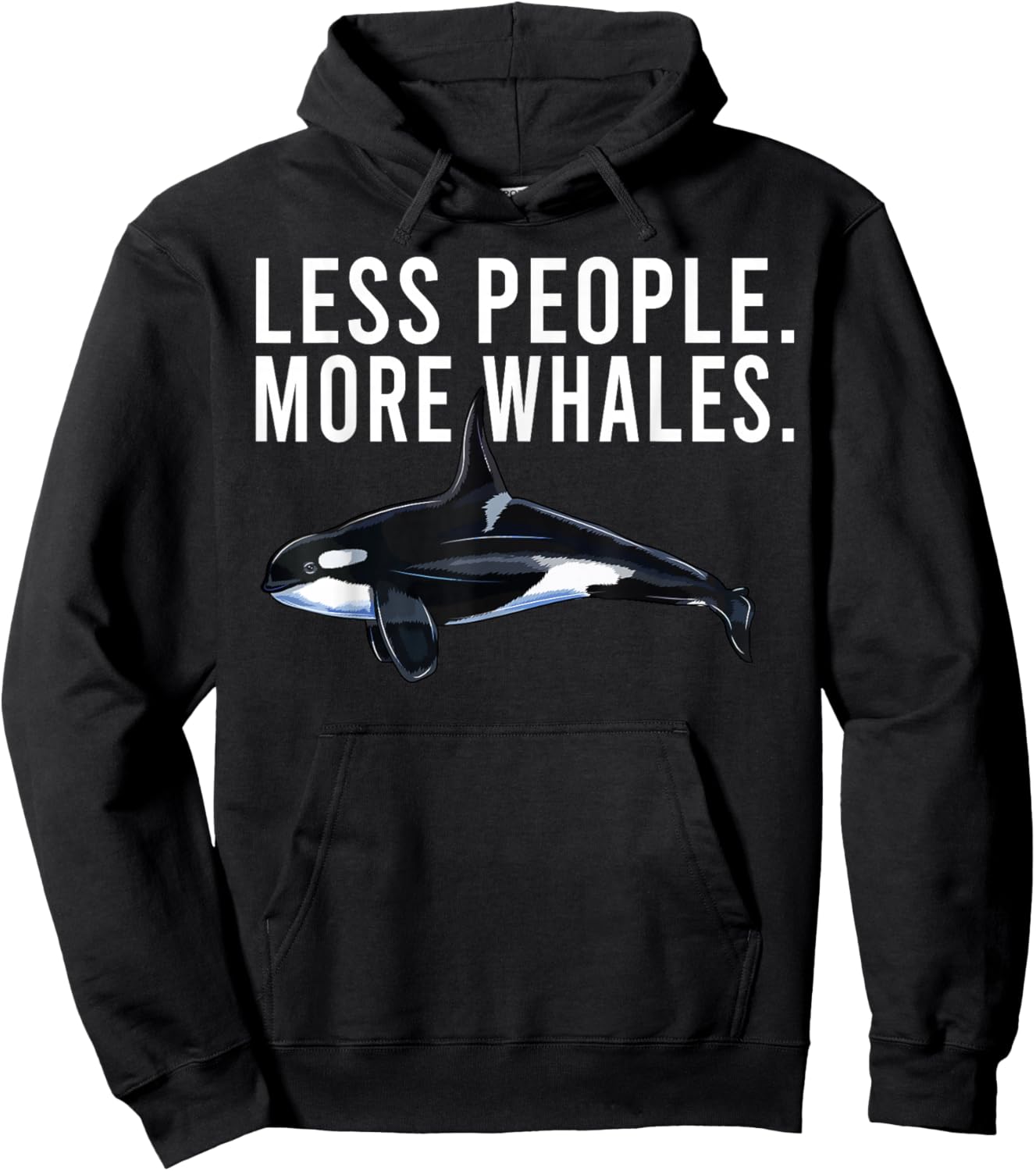 Less People More Whales Orca Killer Whale Funny Introvert Hoodie - Hoodie | Black