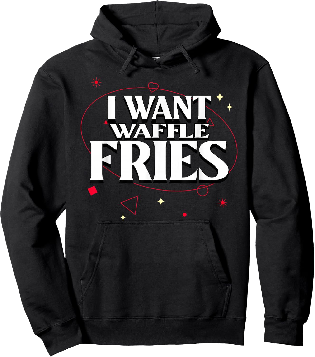 I Want Waffle Fries Meme Hoodie - Hoodie | Black