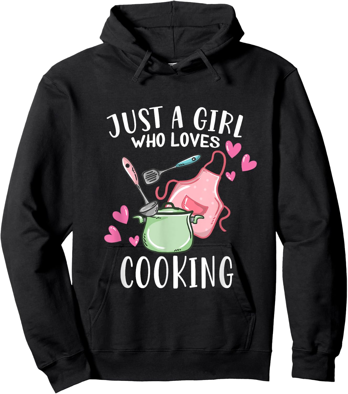 Just A Girl Who Loves Cooking Chef Cooking Hoodie - Hoodie | Black